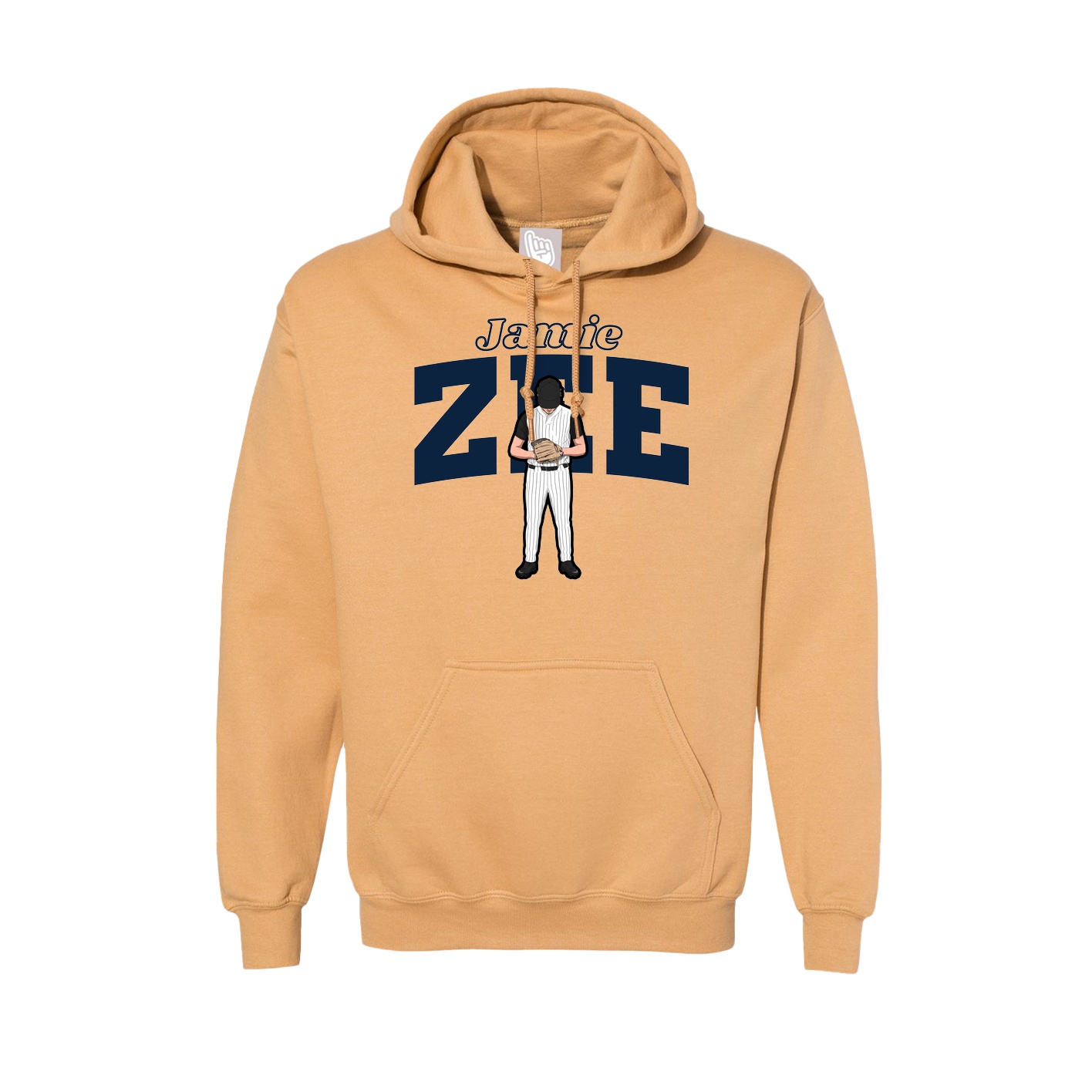 Hoodie — Name Arch in Vegas Gold
