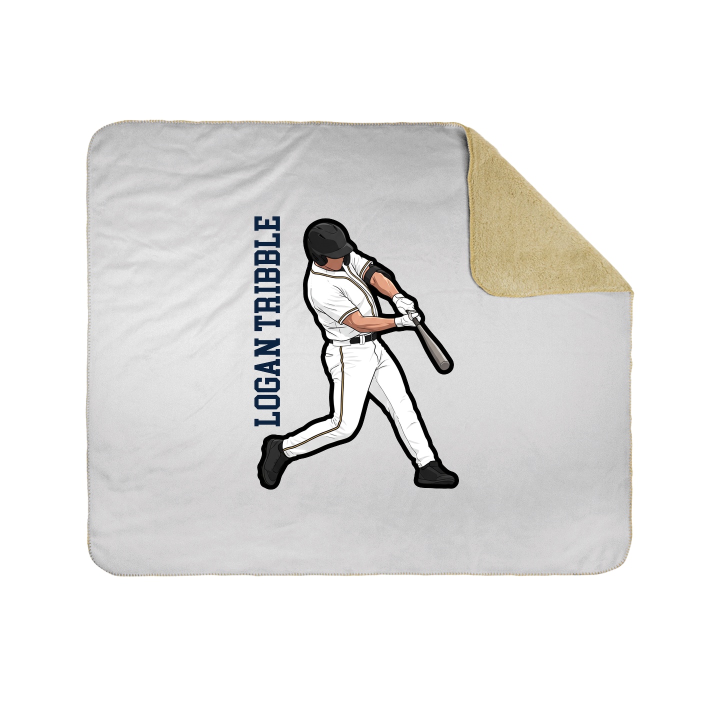 Throw Blanket — Name Vertical in White