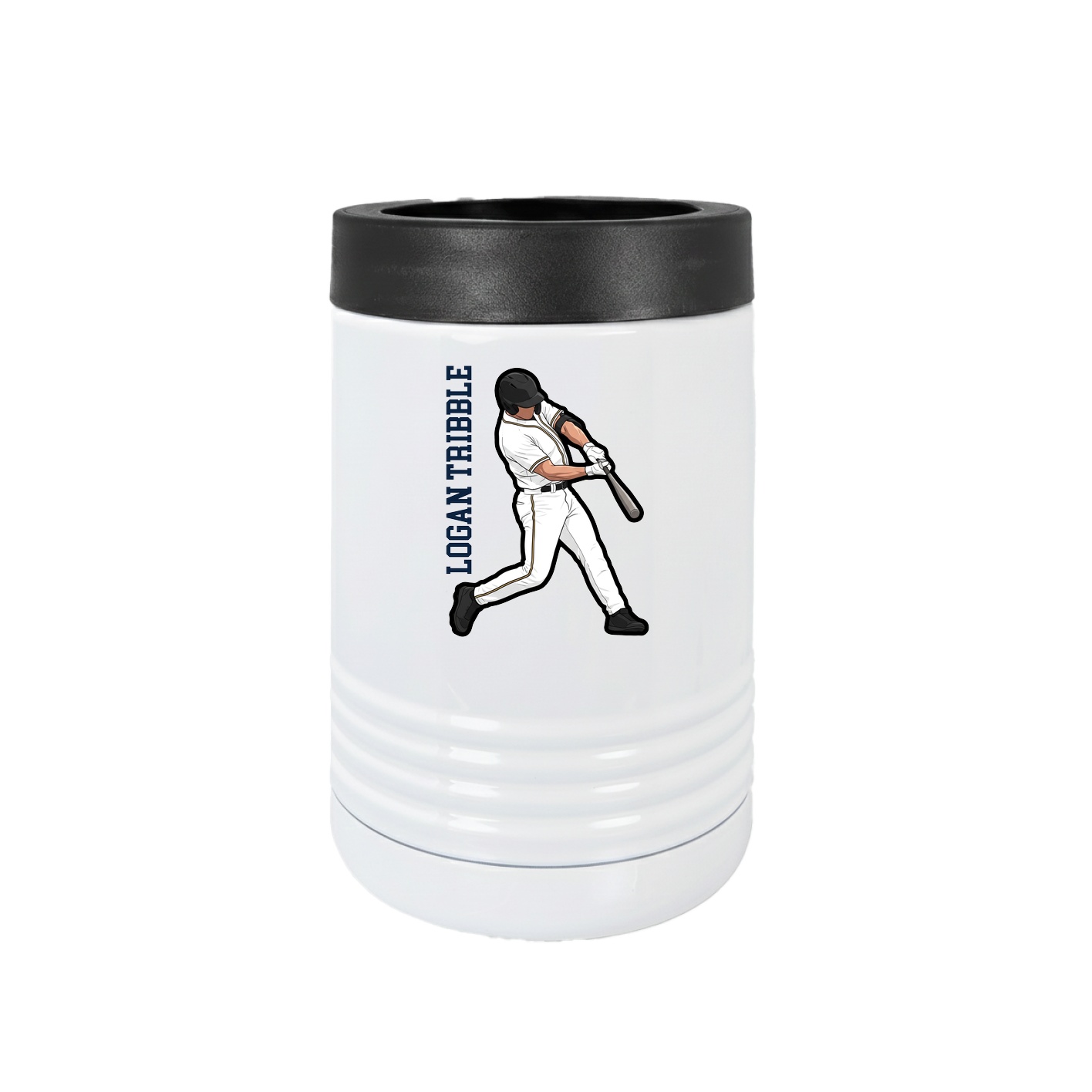 Beverage Holder — Name Vertical in White