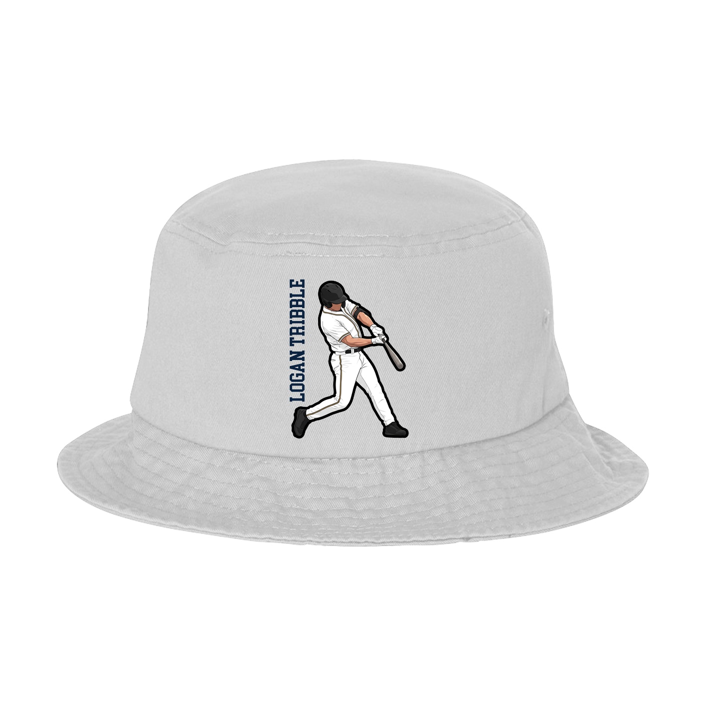 Bucket Cap — Name Vertical in White