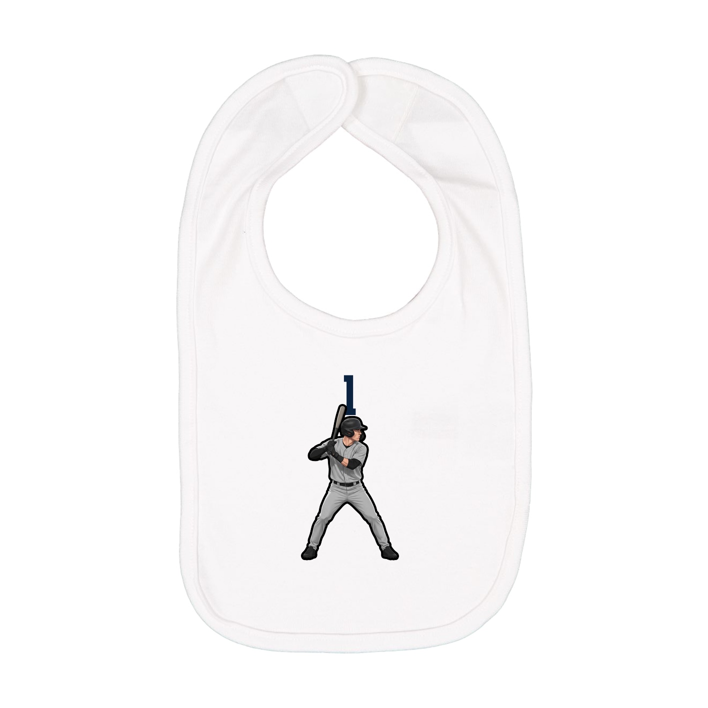 Infant Bib — Number Top in White
