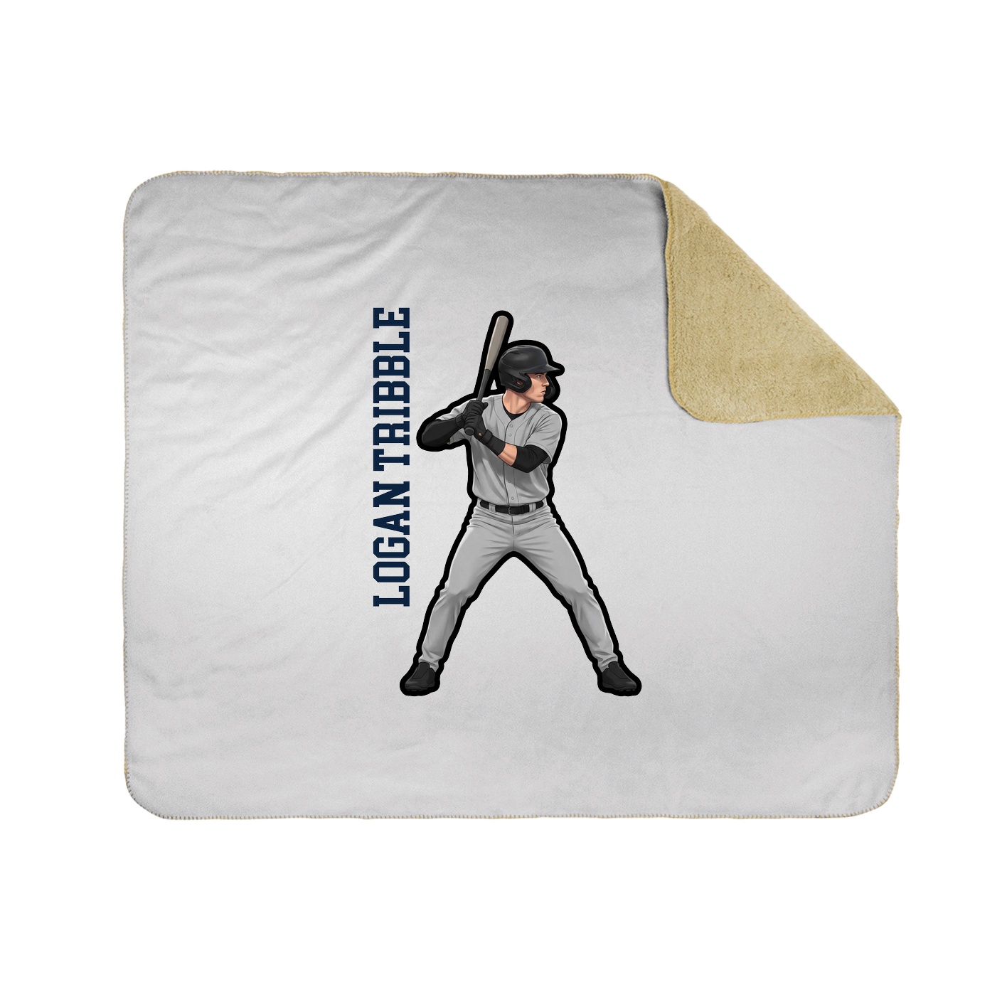 Throw Blanket — Name Vertical in White