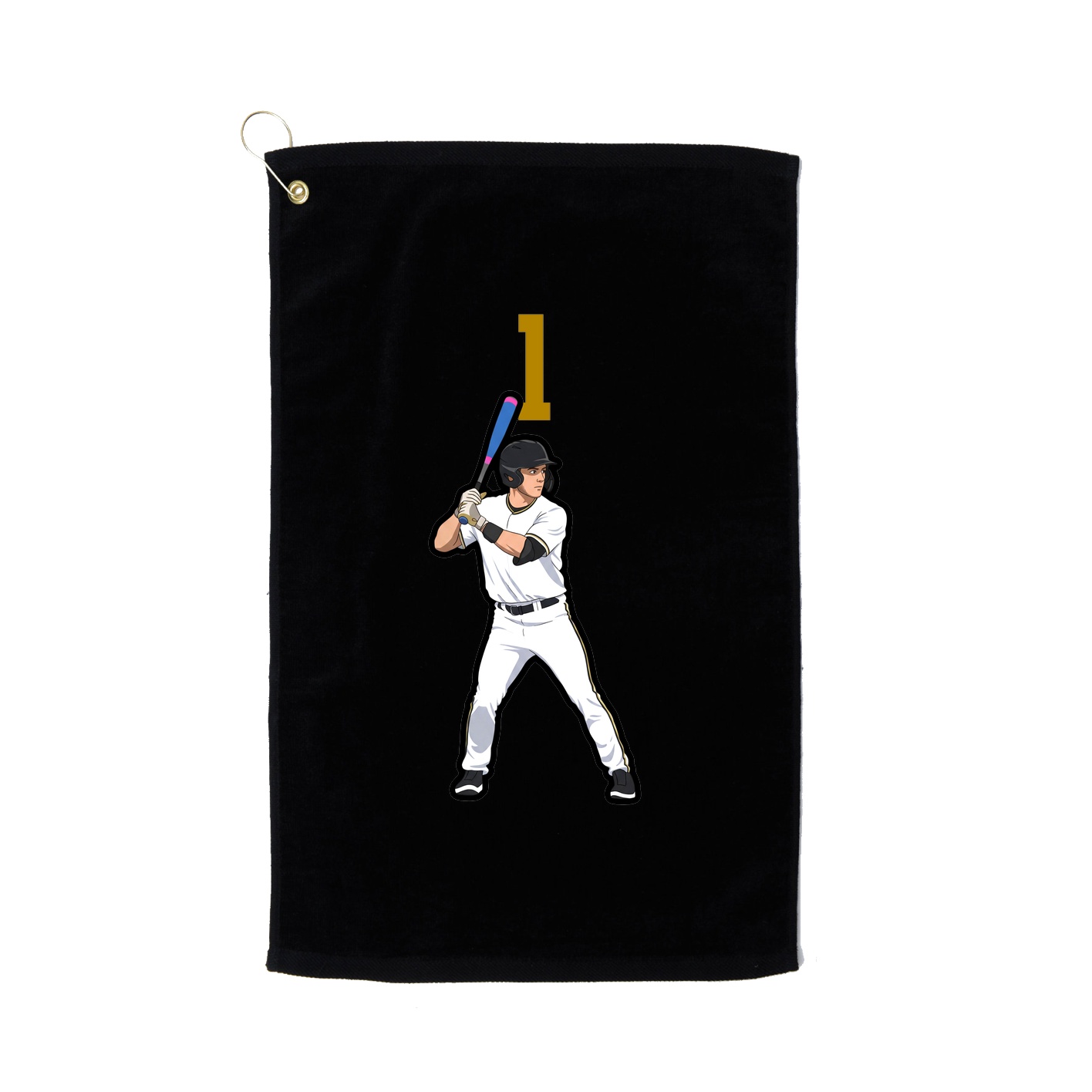 Golf Towel — Number Top in Black