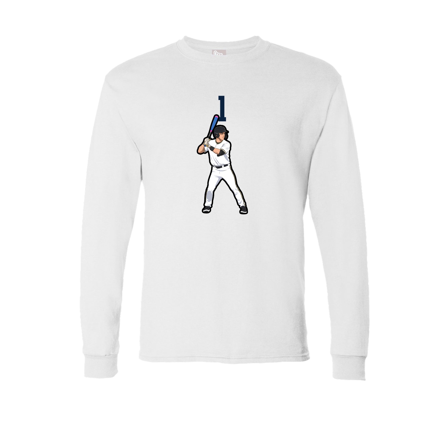 Long Sleeve Tee — Number Top in White