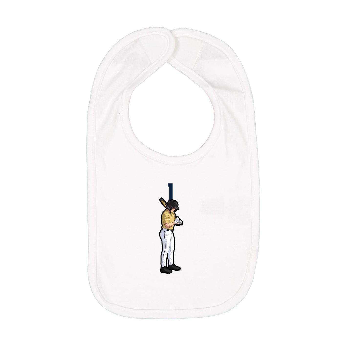 Infant Bib — Number Top in White
