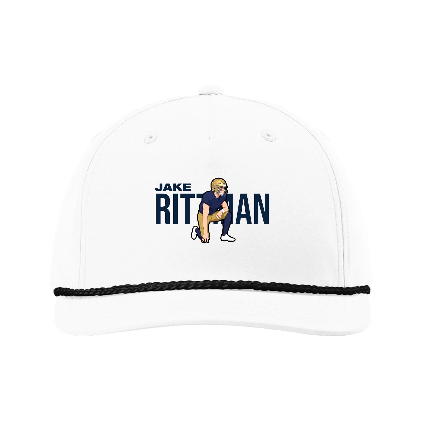 Five-Panel Classic Rope Cap — Player Name in White