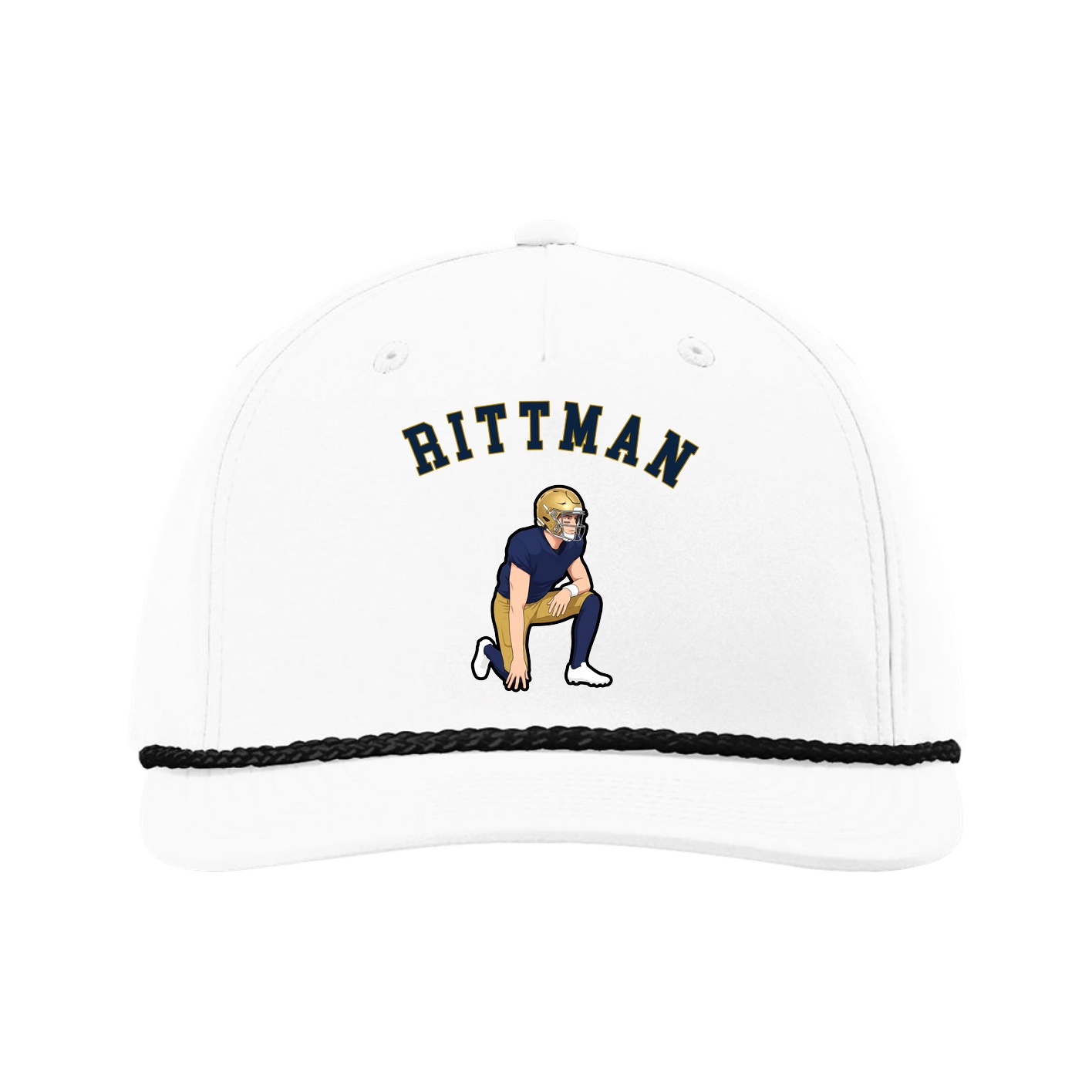 Five-Panel Classic Rope Cap — Shirsey Arch in White