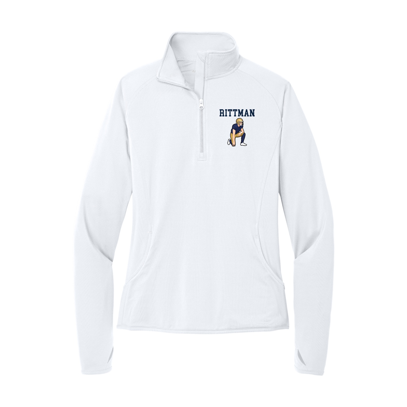 Women's Q-Zip Pullover — Shirsey in White