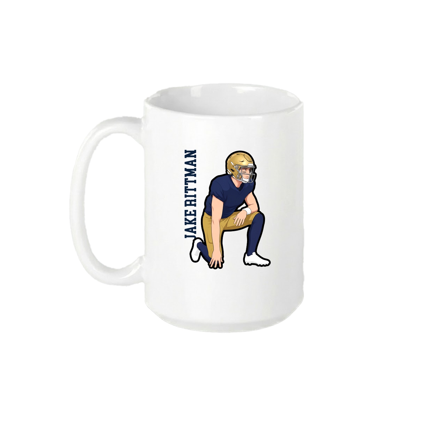 15oz Coffee Mug — Name Vertical in White
