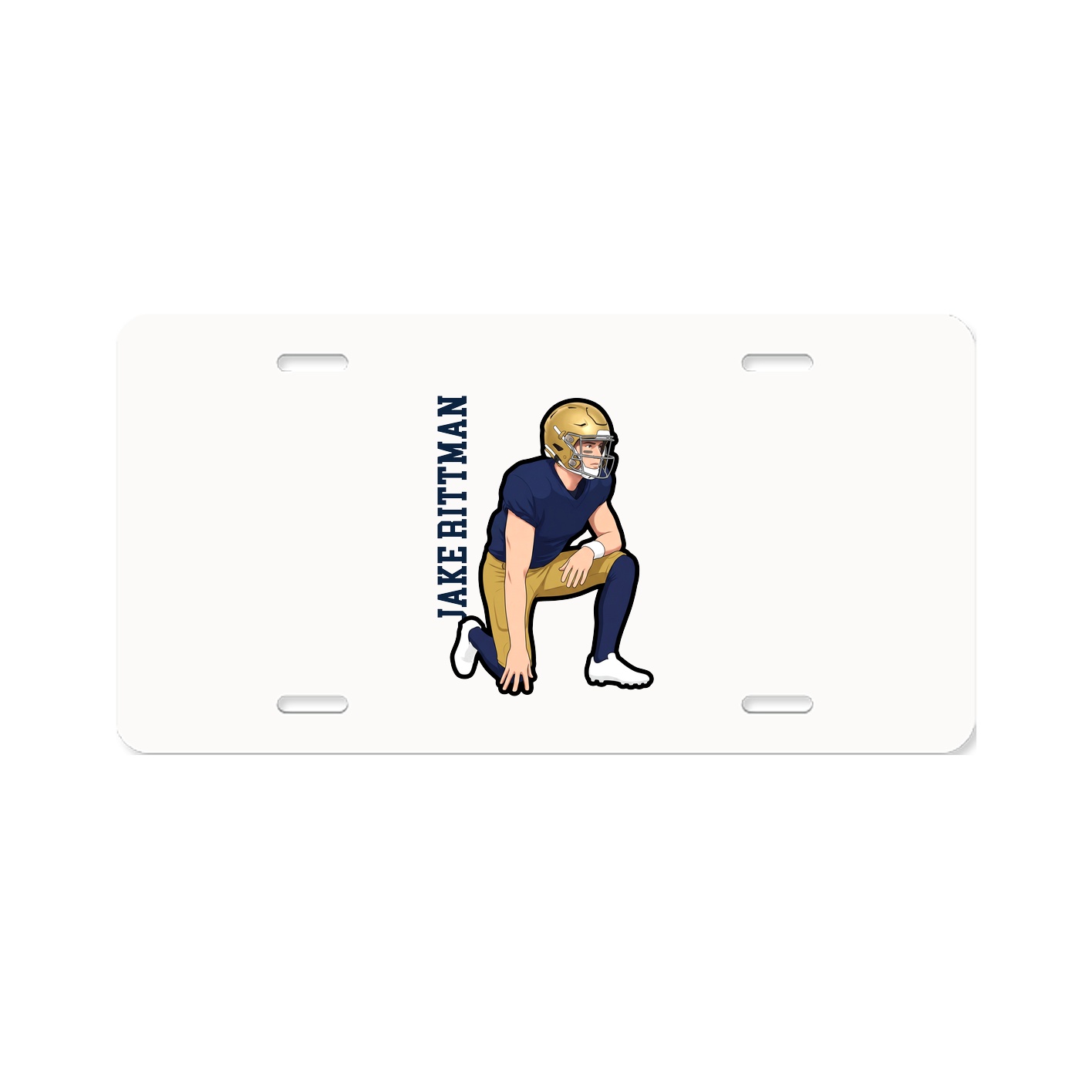 License Plate — Name Vertical in Classic