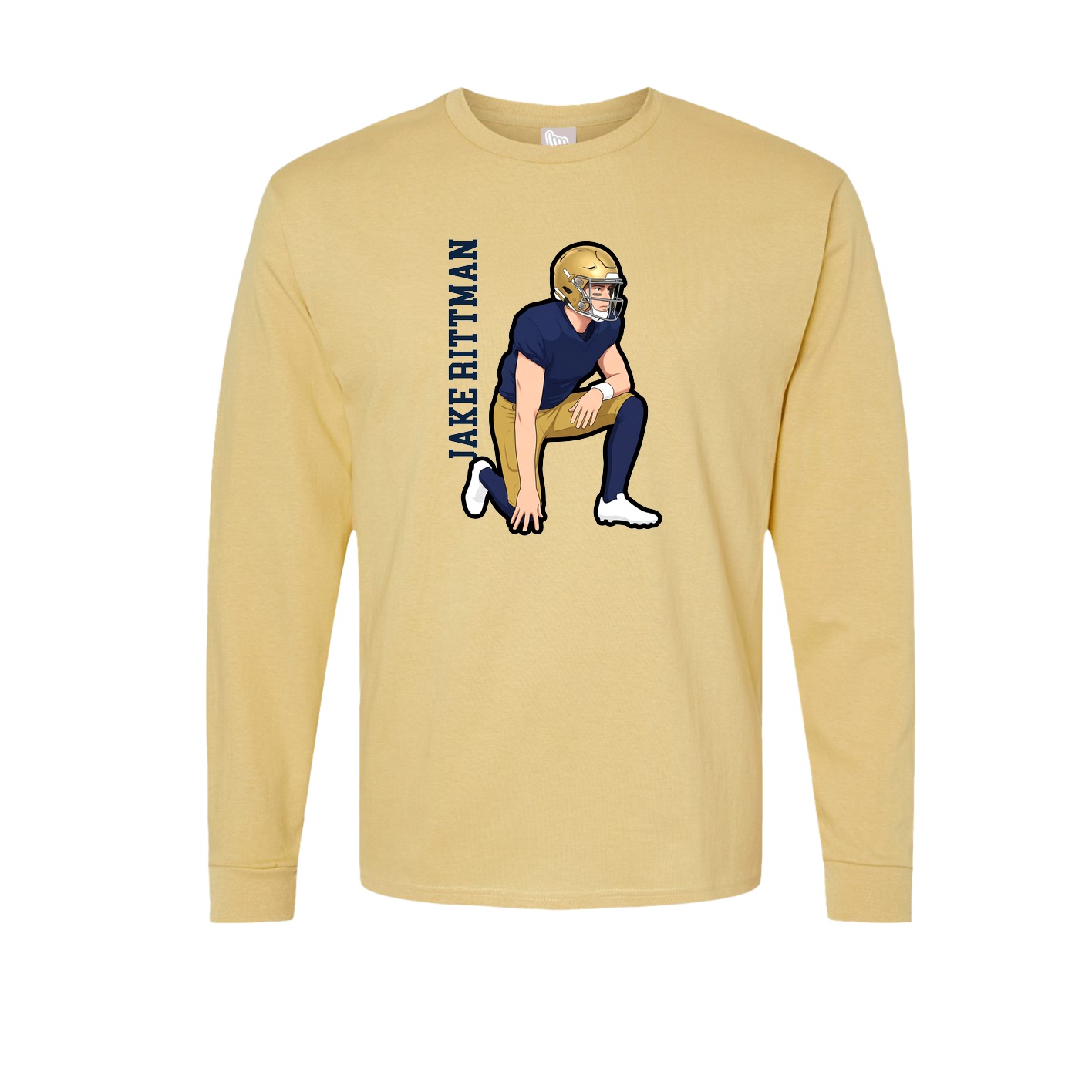 Long Sleeve Tee — Name Vertical in Vegas Gold