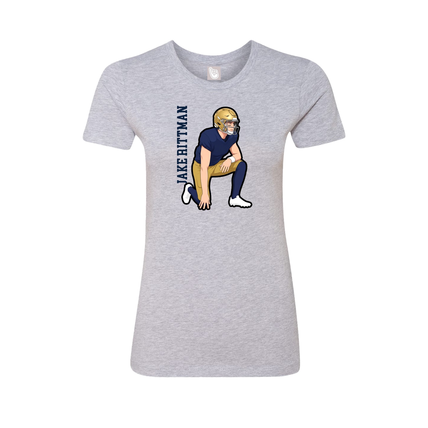 Womens Tee — Name Vertical in Grey