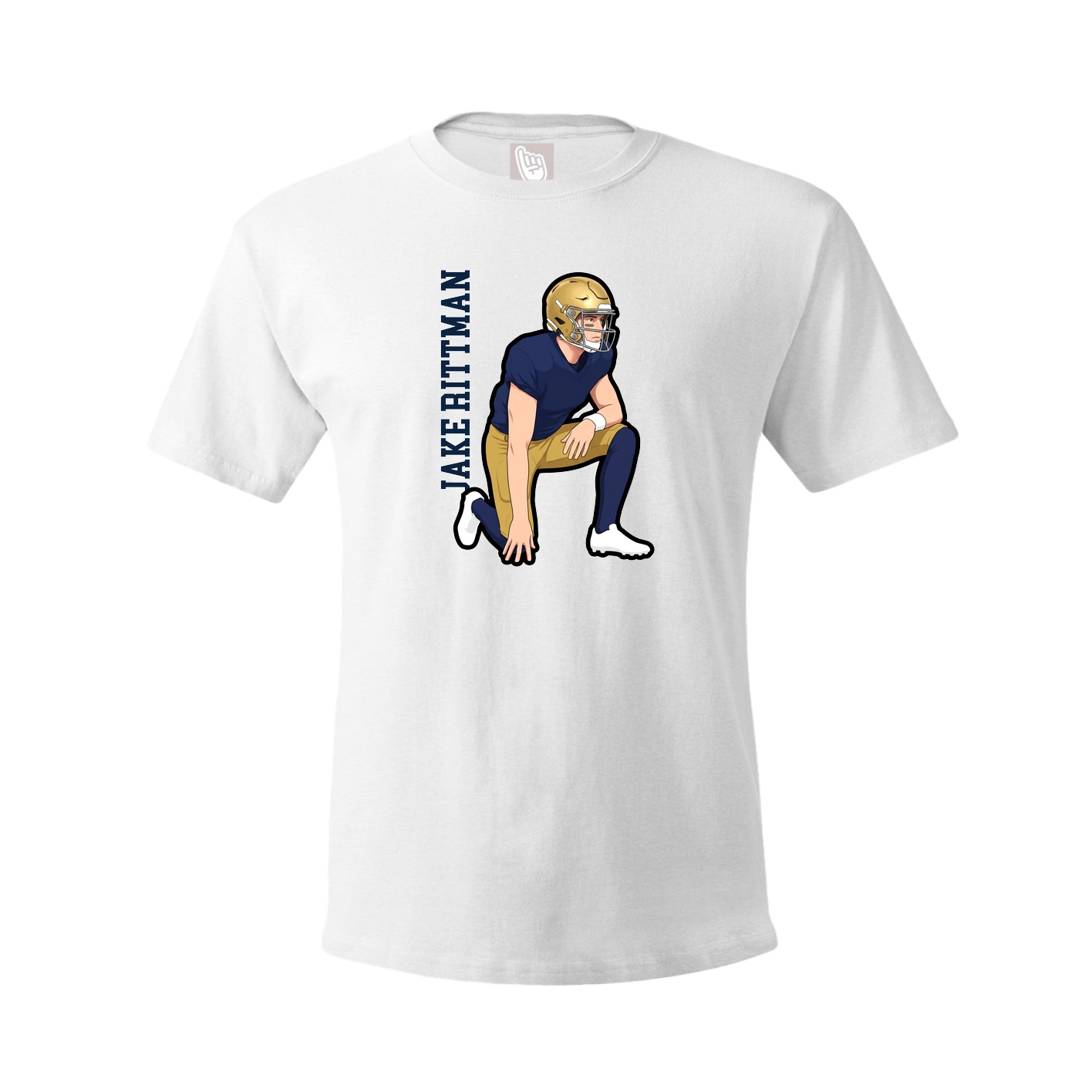 Youth Tee — Name Vertical in White