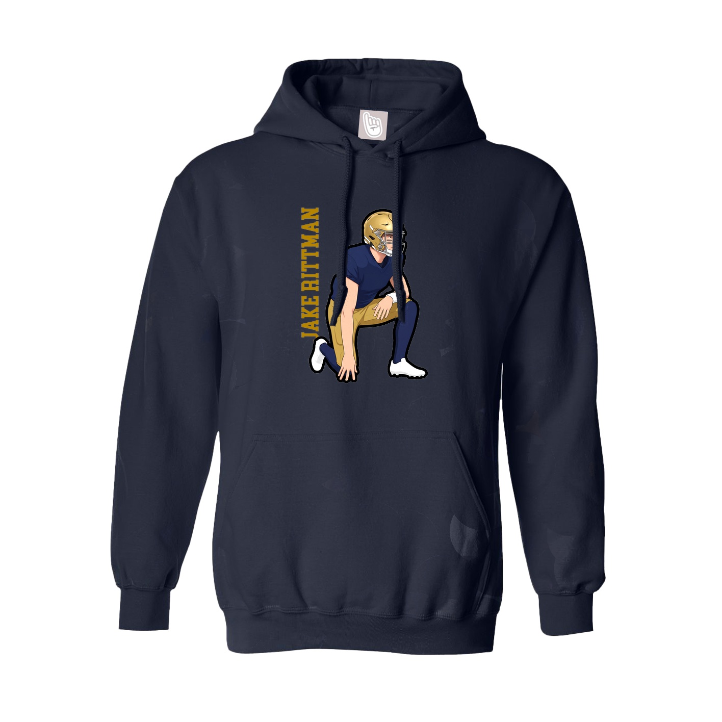Hoodie — Name Vertical in Navy