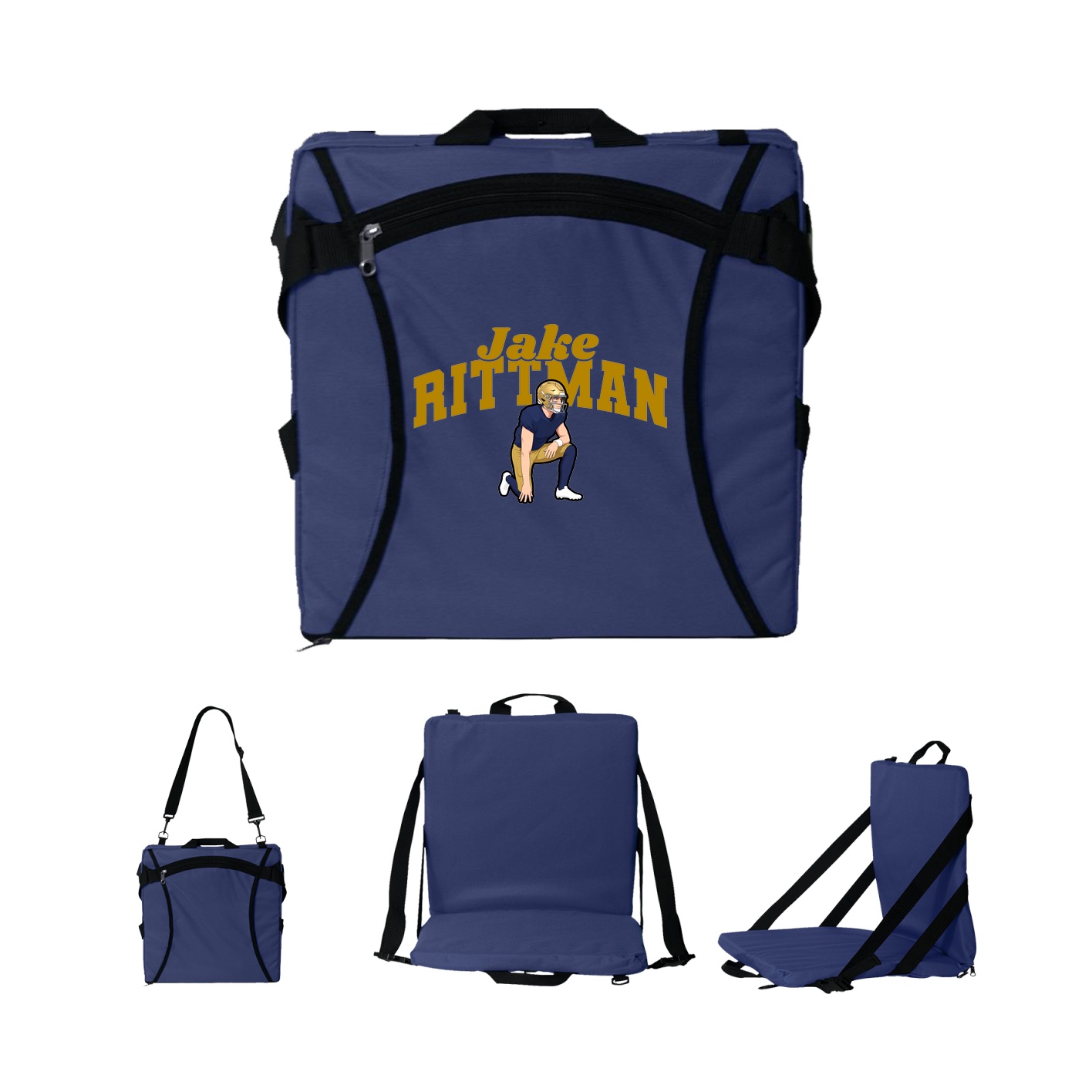 Folding Stadium Seat — Signature Arch in Navy