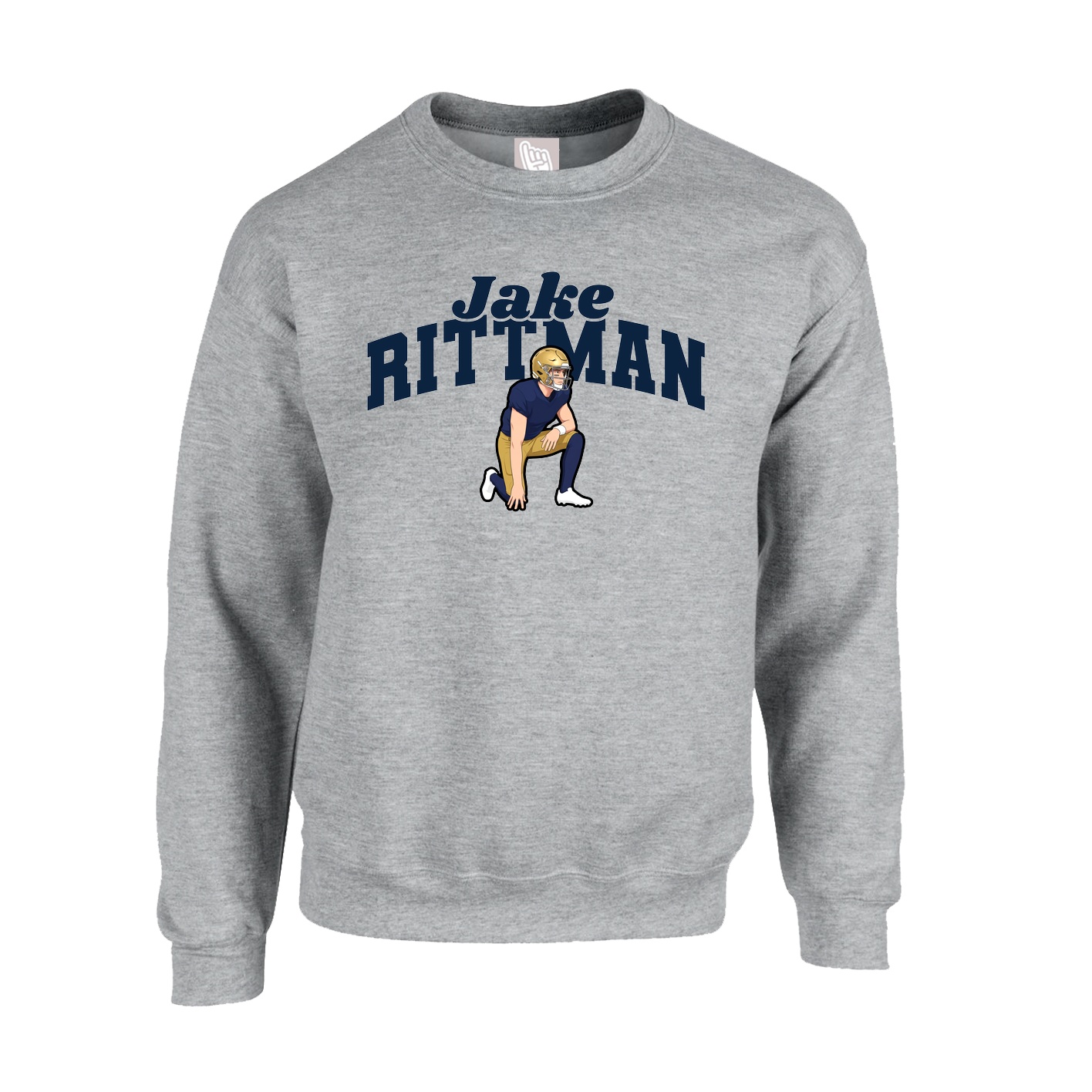 Fleece Crew — Signature Arch in Grey