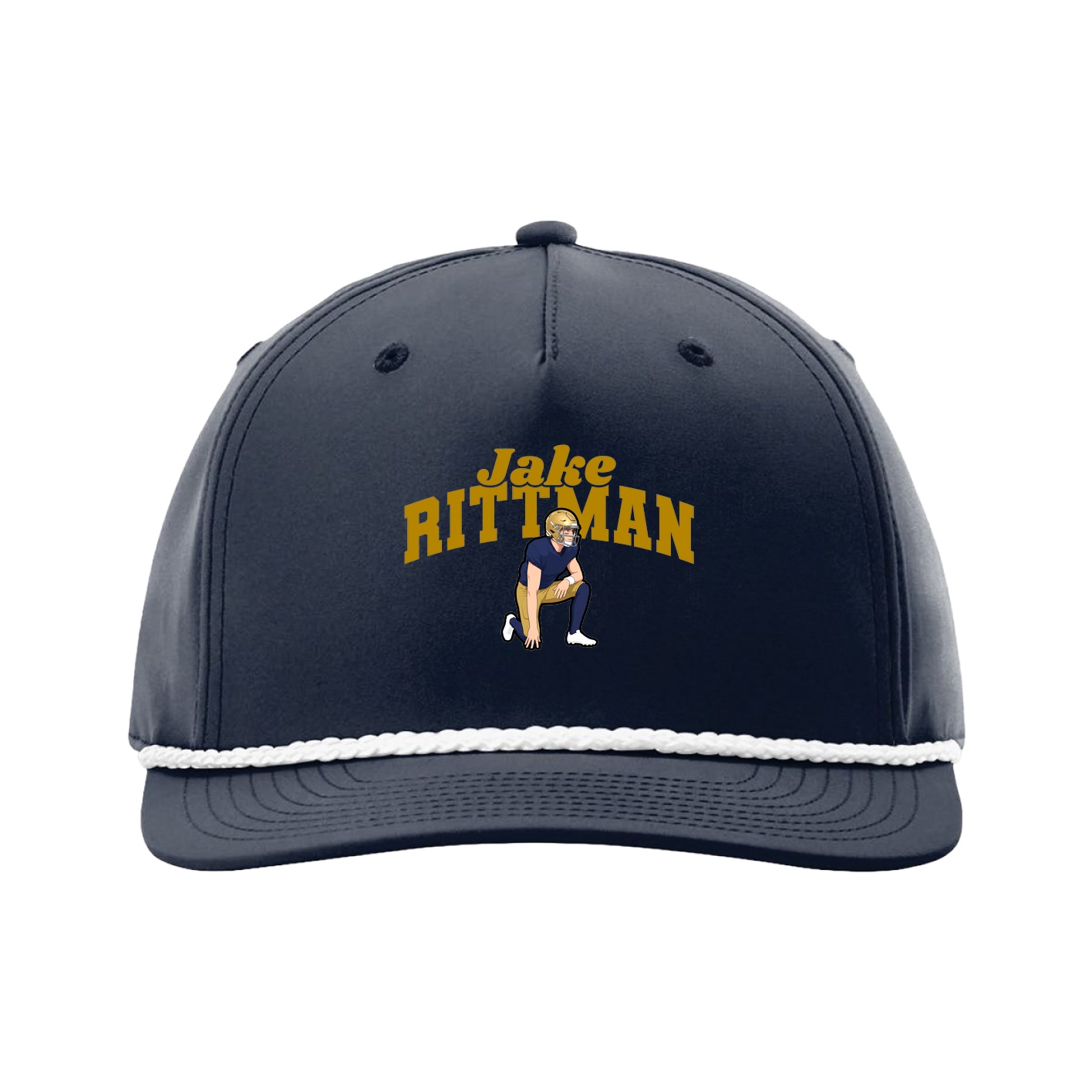 Five-Panel Classic Rope Cap — Signature Arch in Navy