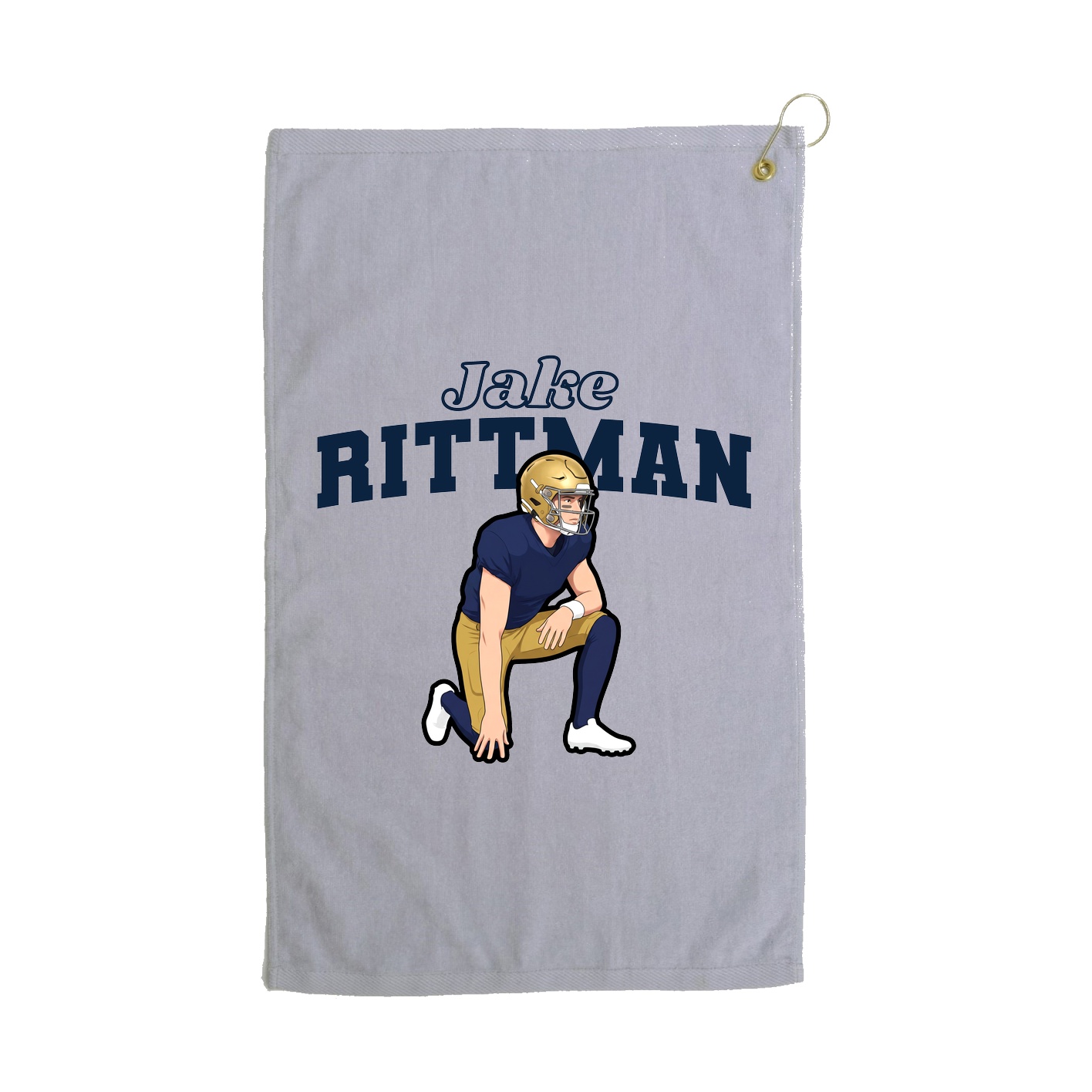 Golf Towel — Name Arch in Grey