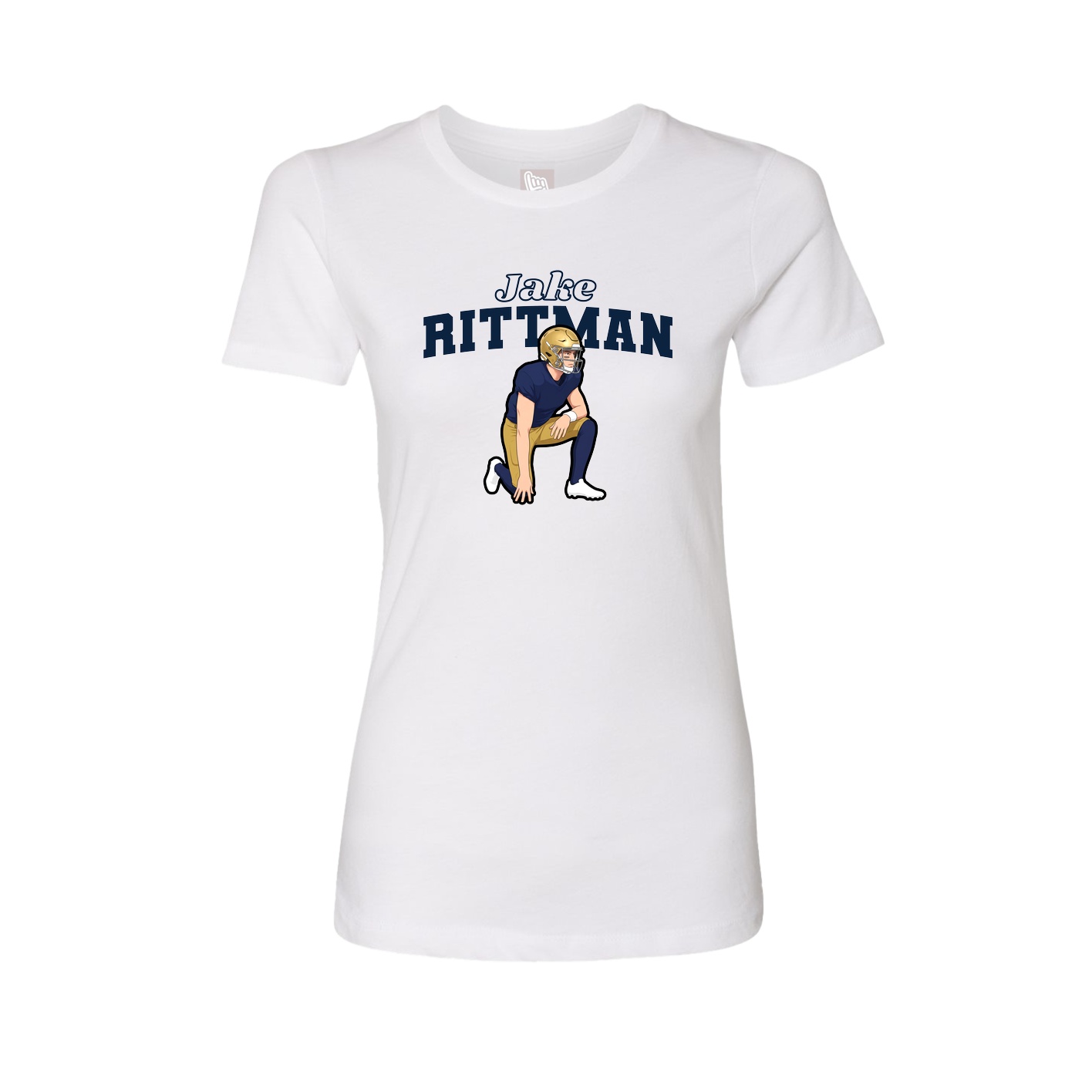 Womens Tee — Name Arch in White