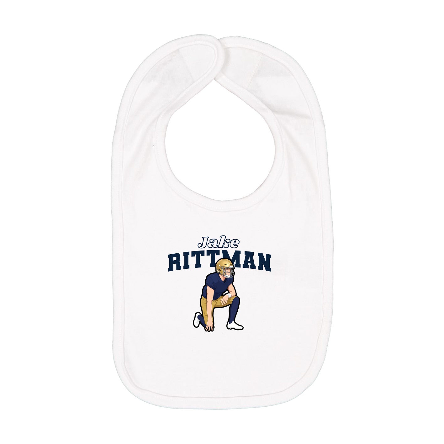 Infant Bib — Name Arch in White