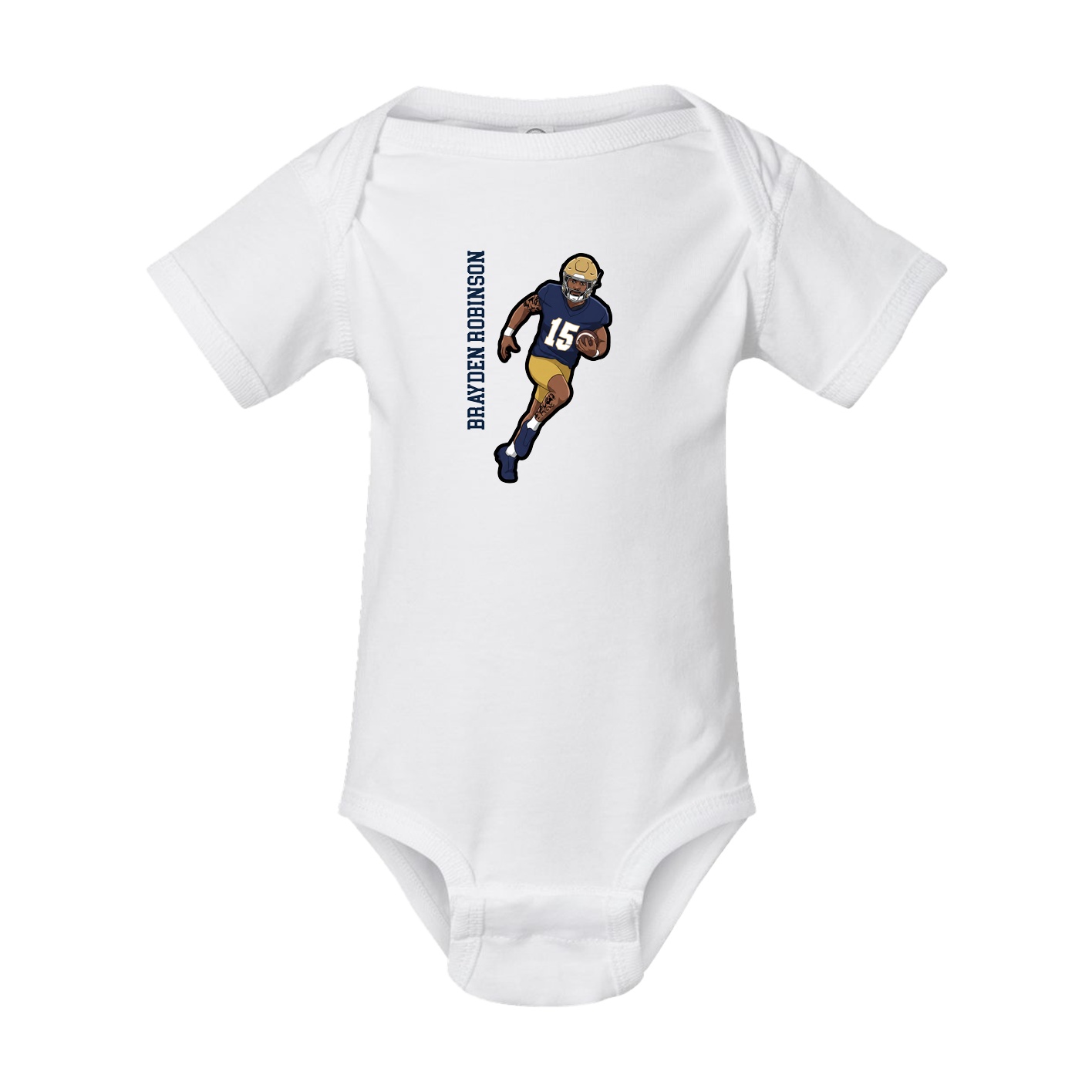 Baby Onesie — Name Vertical in White