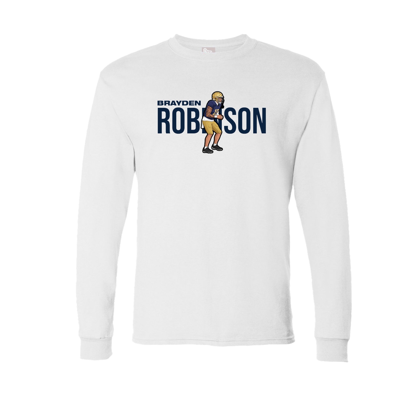 Long Sleeve Tee — Player Name in White