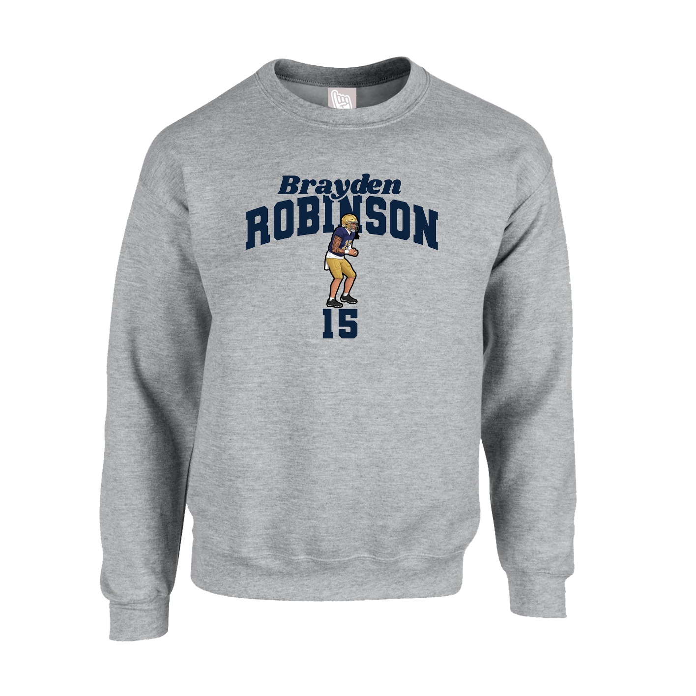 Fleece Crew — Signature Arch in Grey