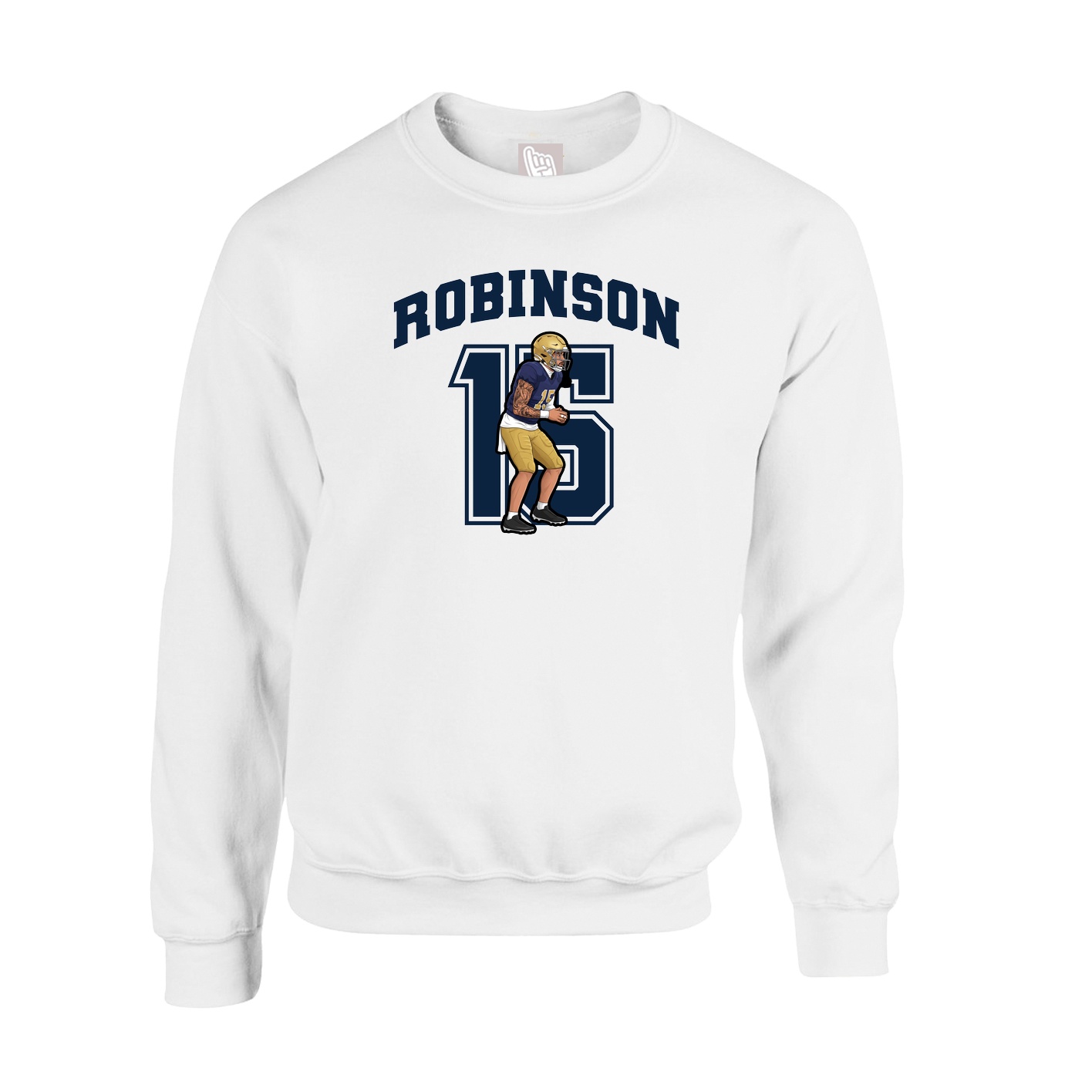 Fleece Crew — Number in White