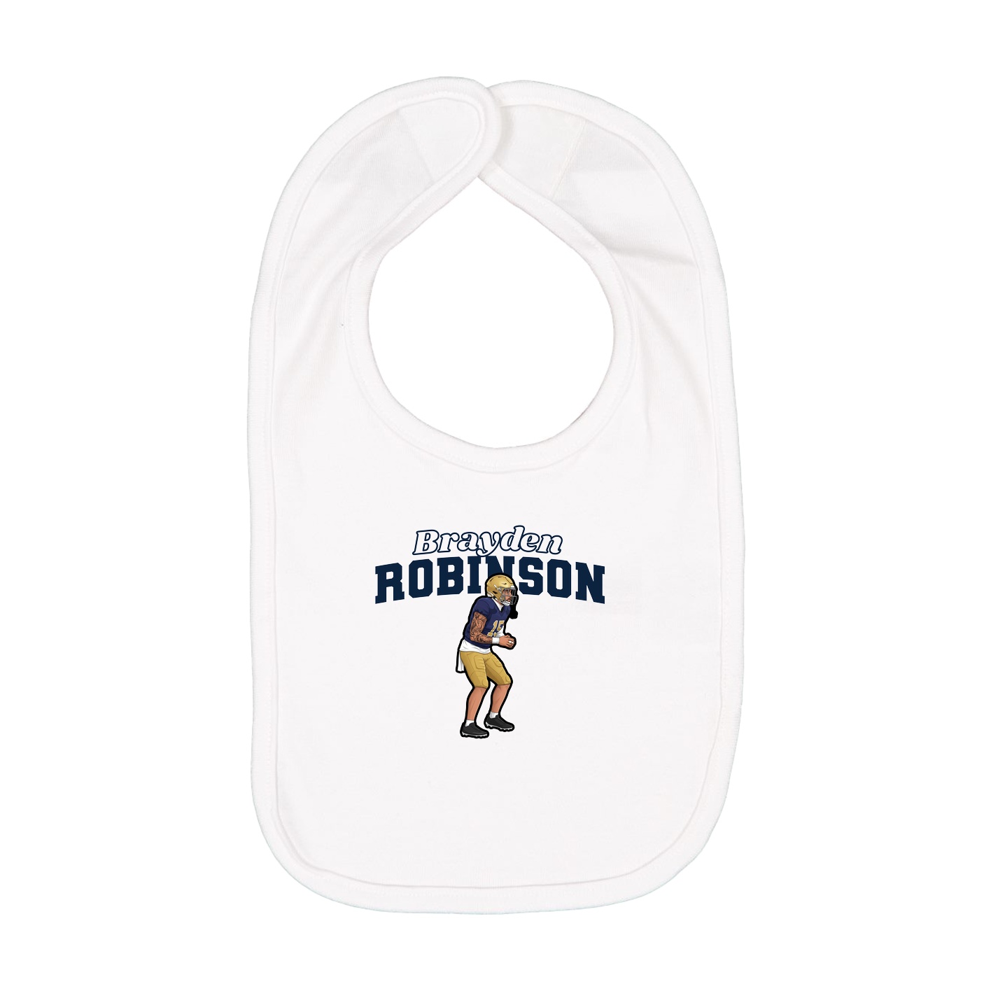 Infant Bib — Name Arch in White
