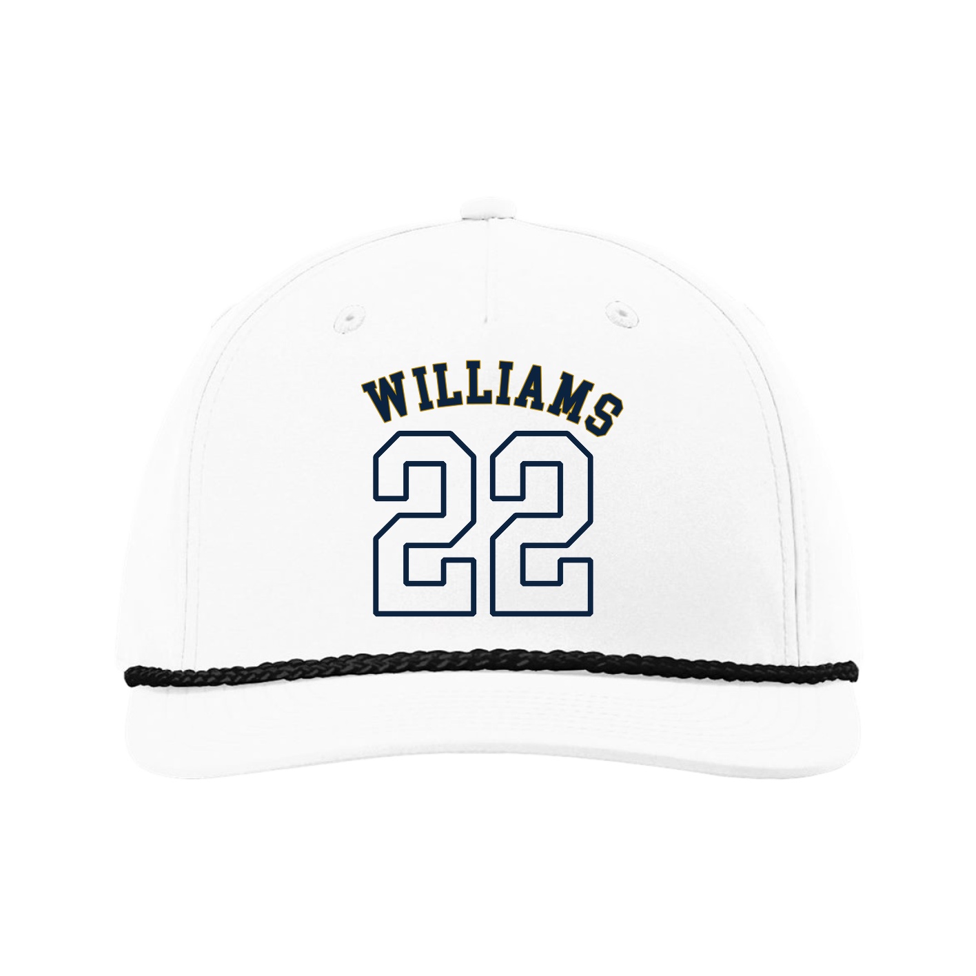 Five-Panel Classic Rope Cap — Shirsey Arch in White