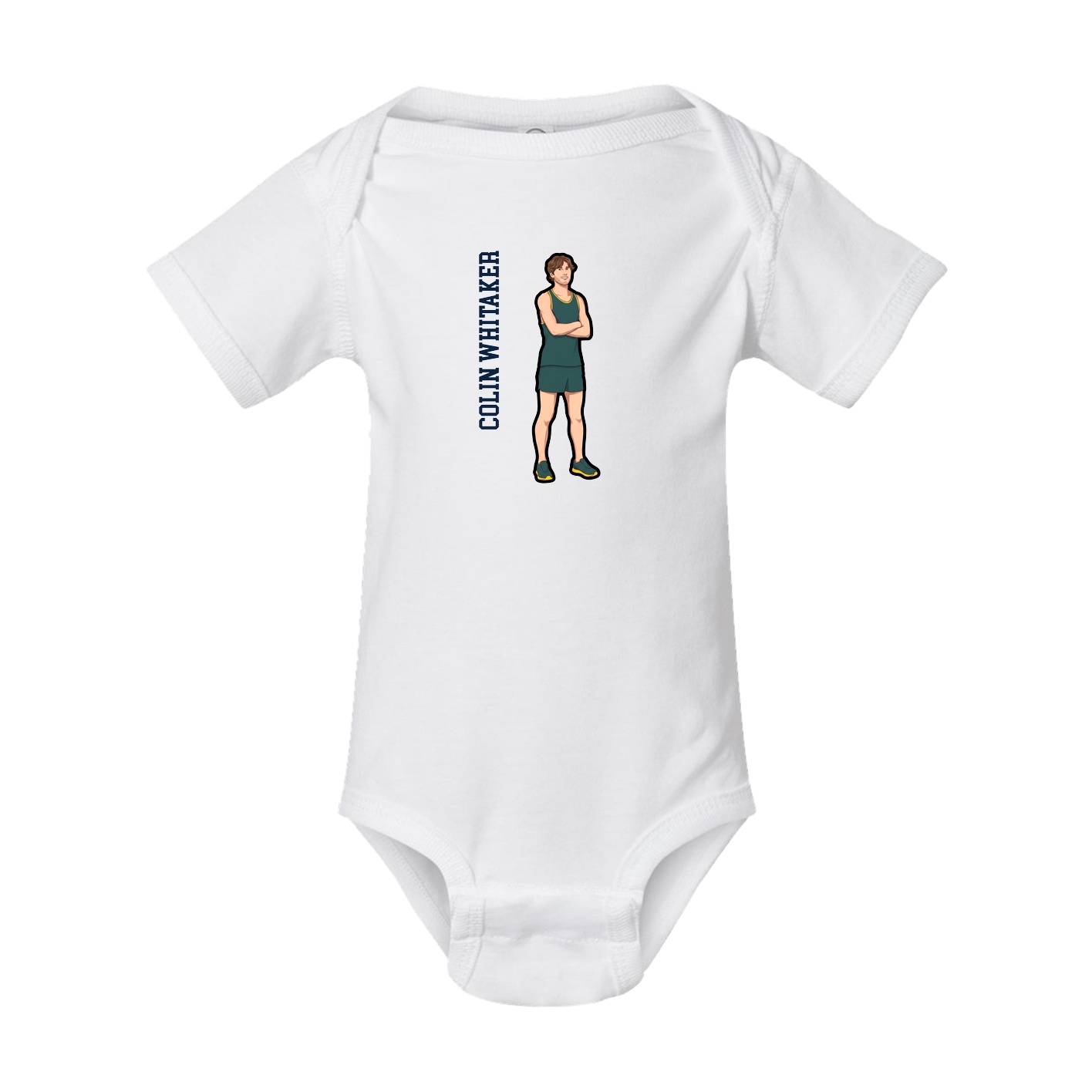 Baby Onesie — Name Vertical in White