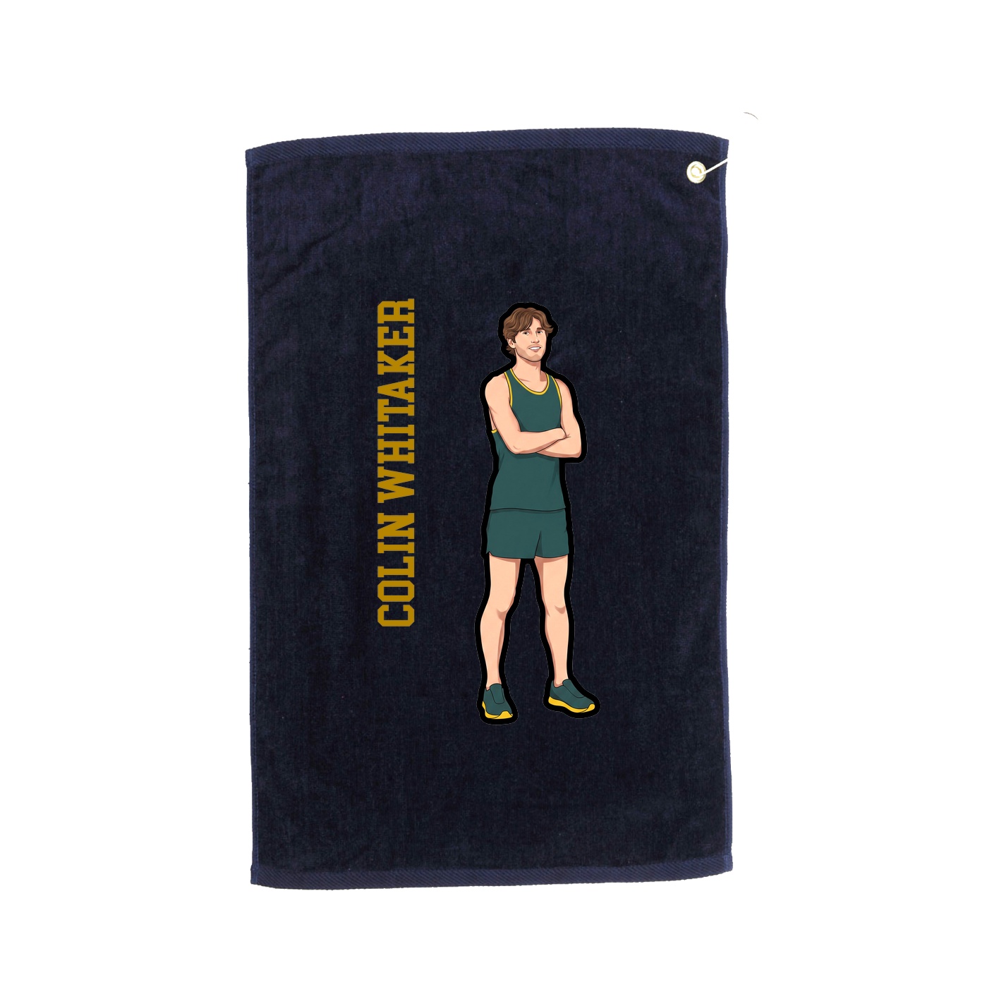Golf Towel — Name Vertical in Navy