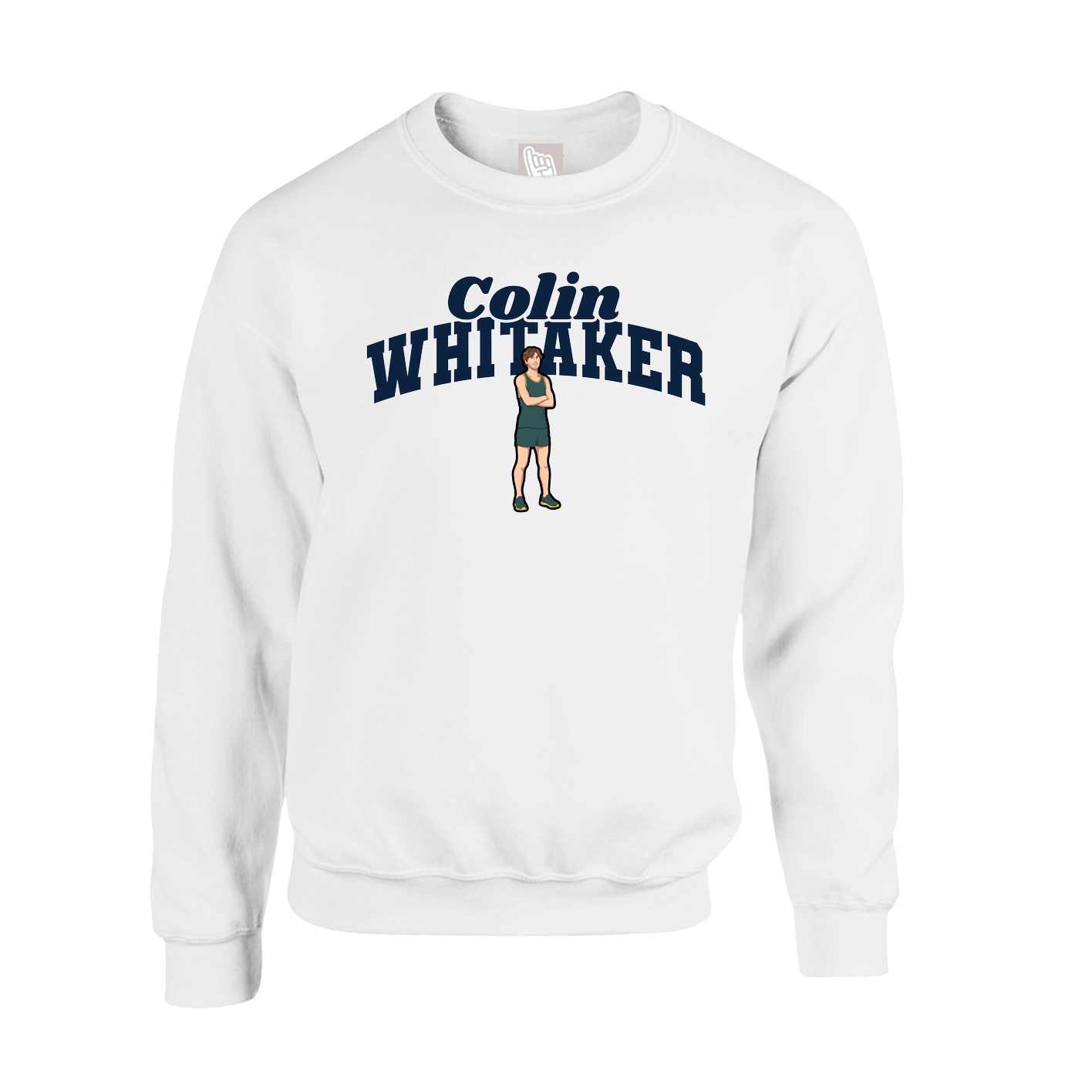Fleece Crew — Signature Arch in White