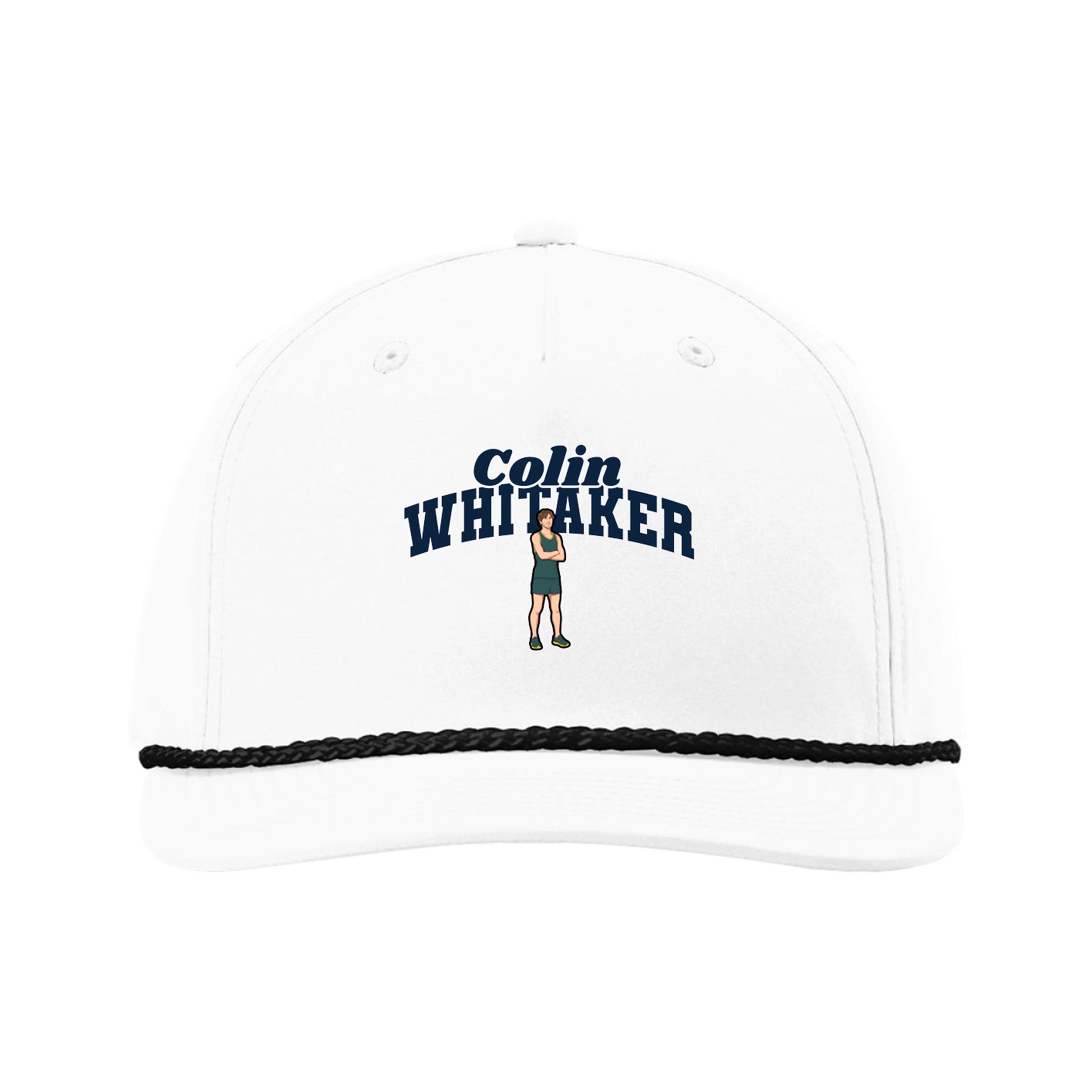 Five-Panel Classic Rope Cap — Signature Arch in White