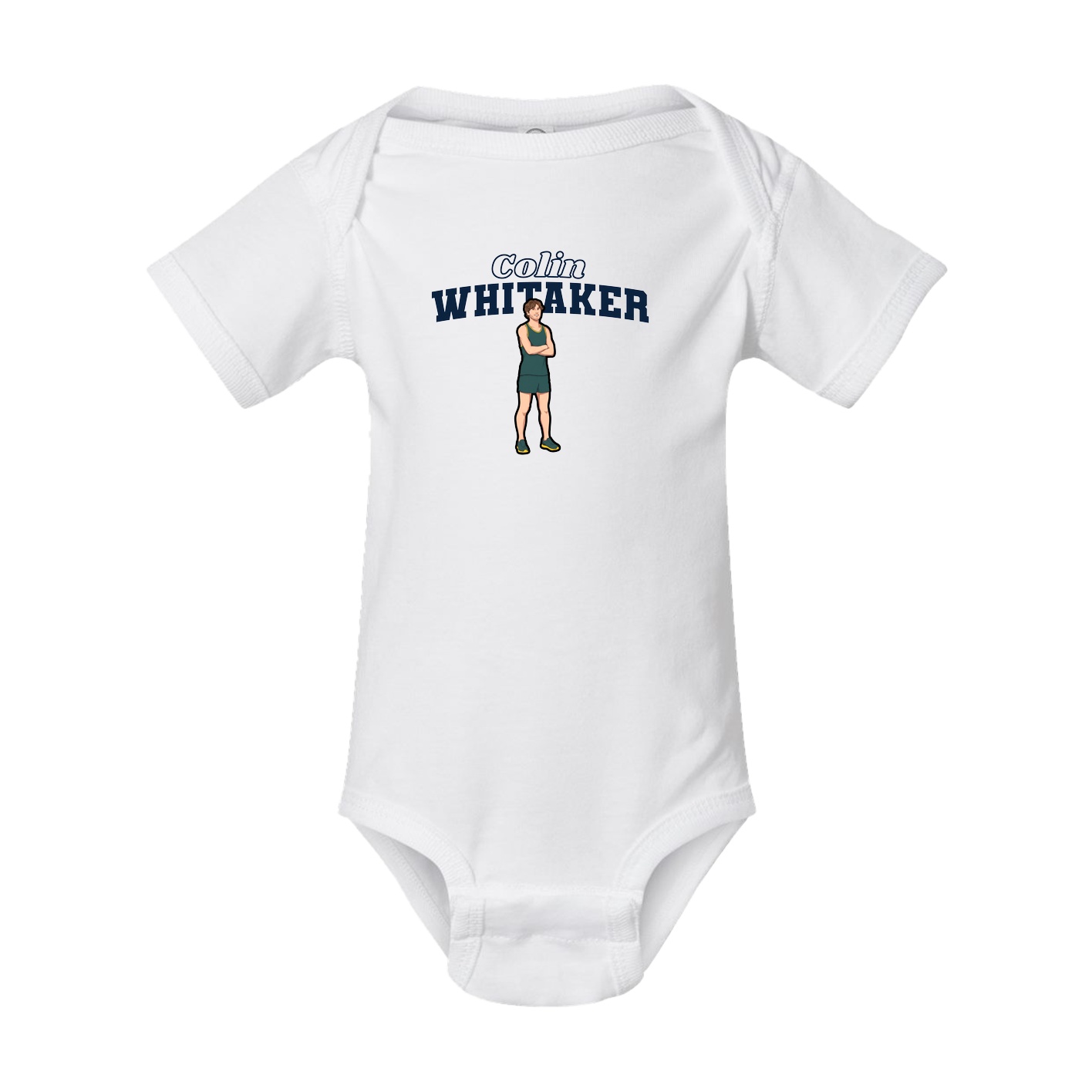 Baby Onesie — Name Arch in White