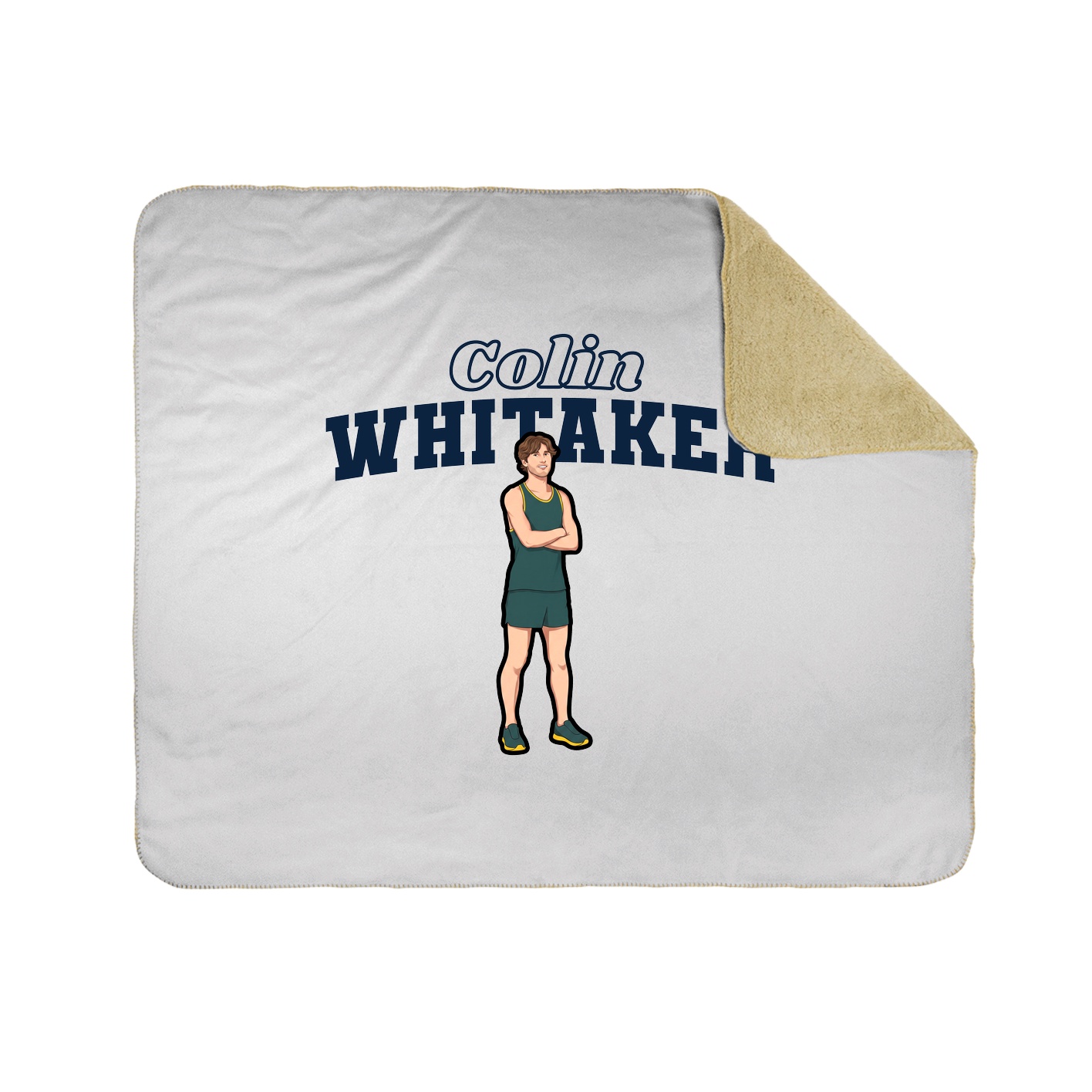 Throw Blanket — Name Arch in White
