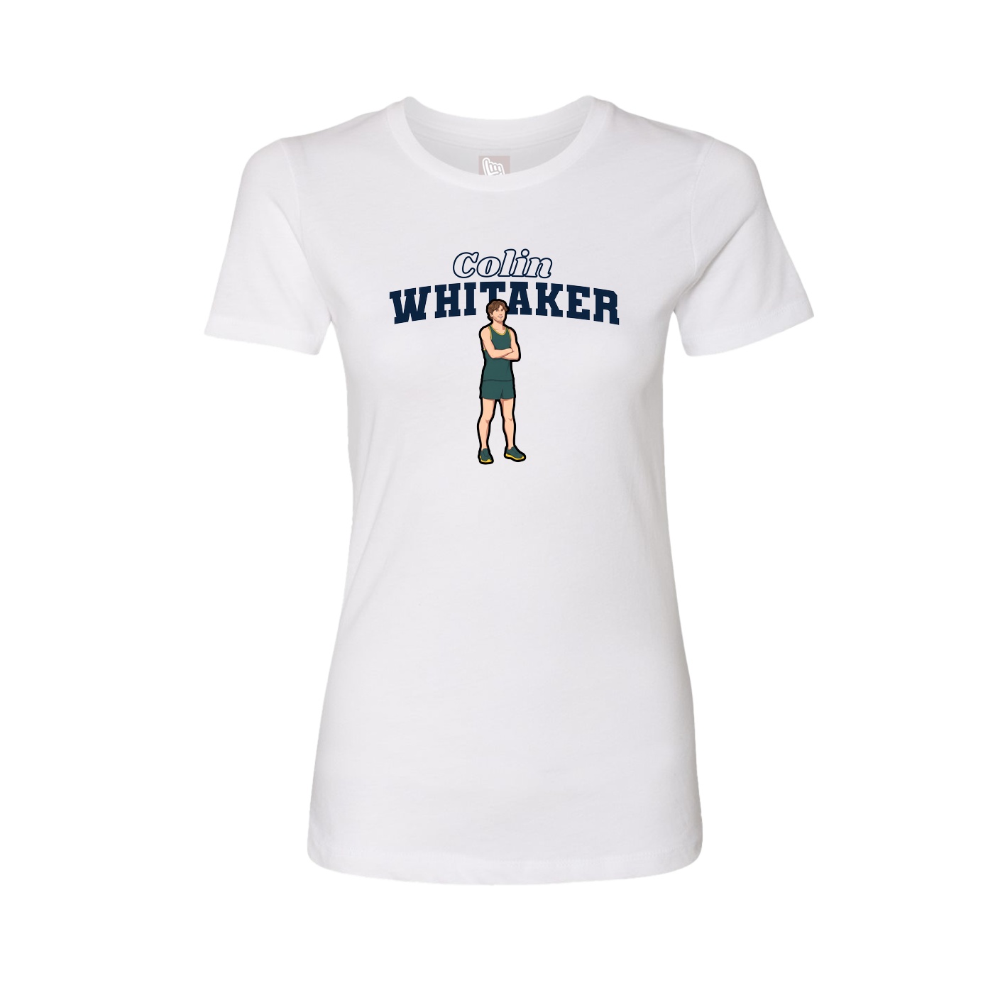 Fitted Women's Tee — Name Arch in White