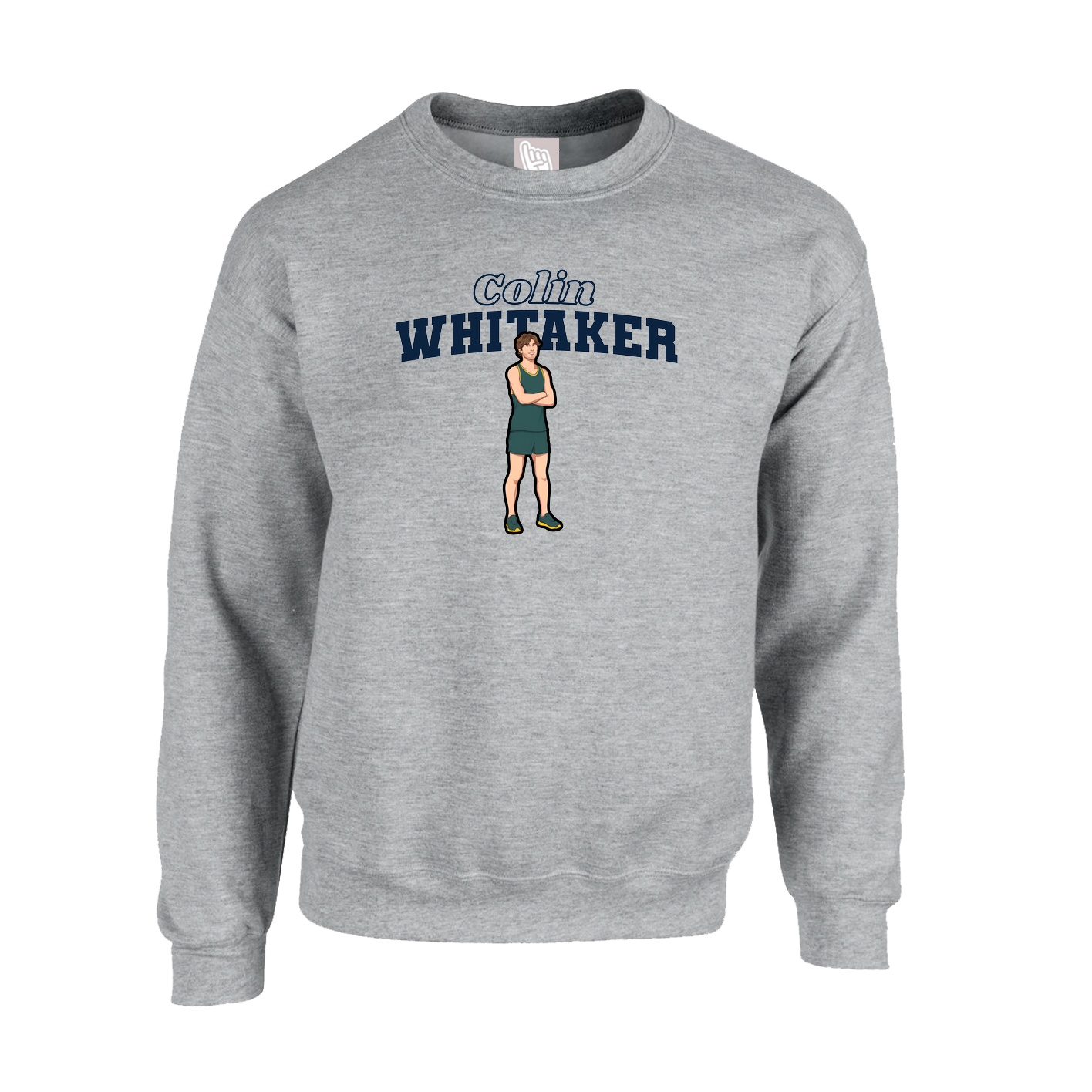 Fleece Crew — Name Arch in Grey