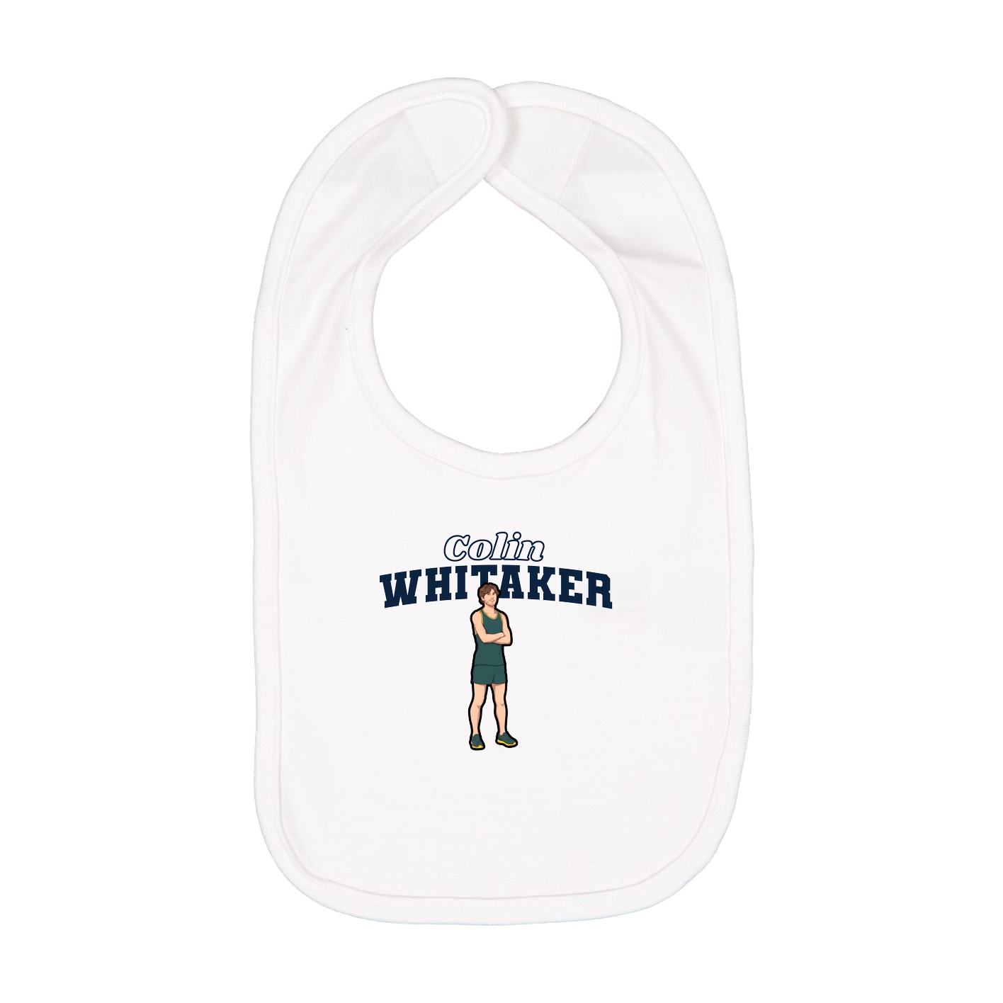 Infant Bib — Name Arch in White