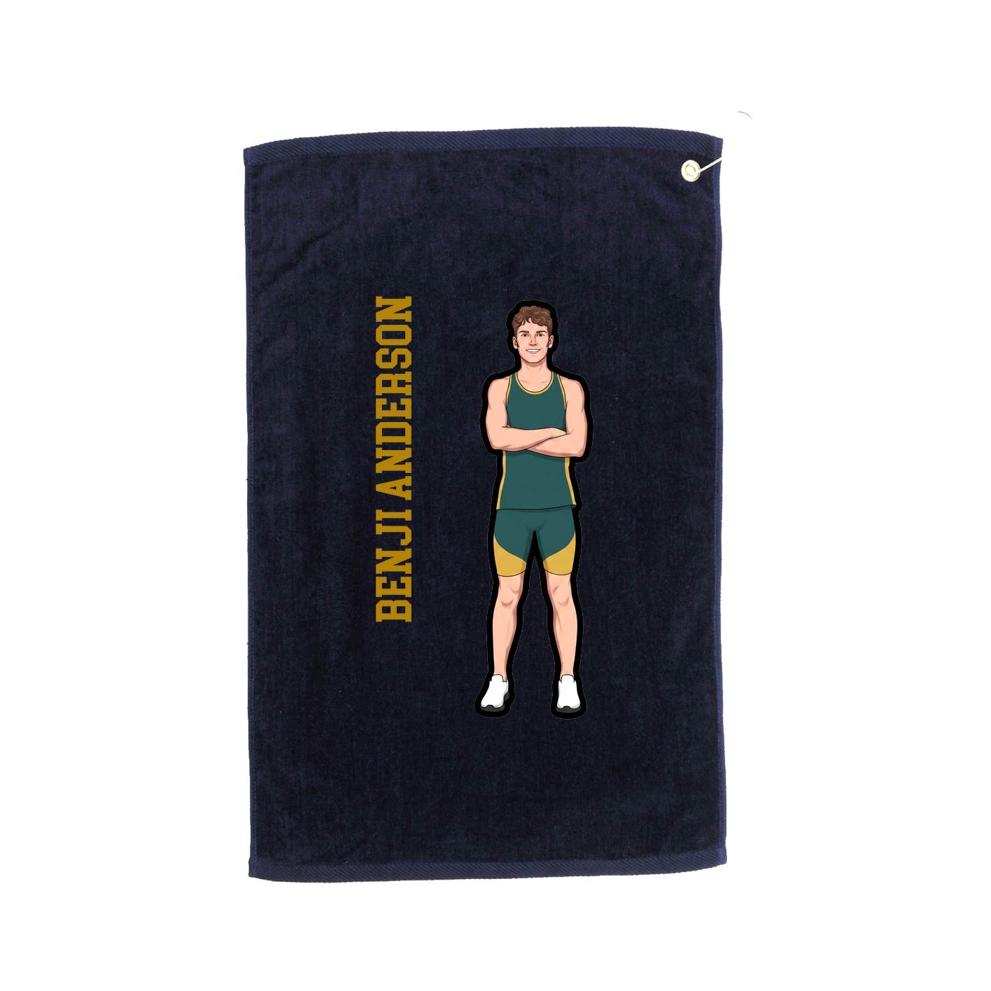 Golf Towel — Name Vertical in Navy