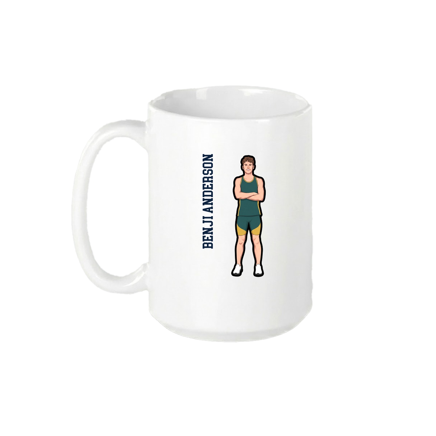 15oz Coffee Mug — Name Vertical in White
