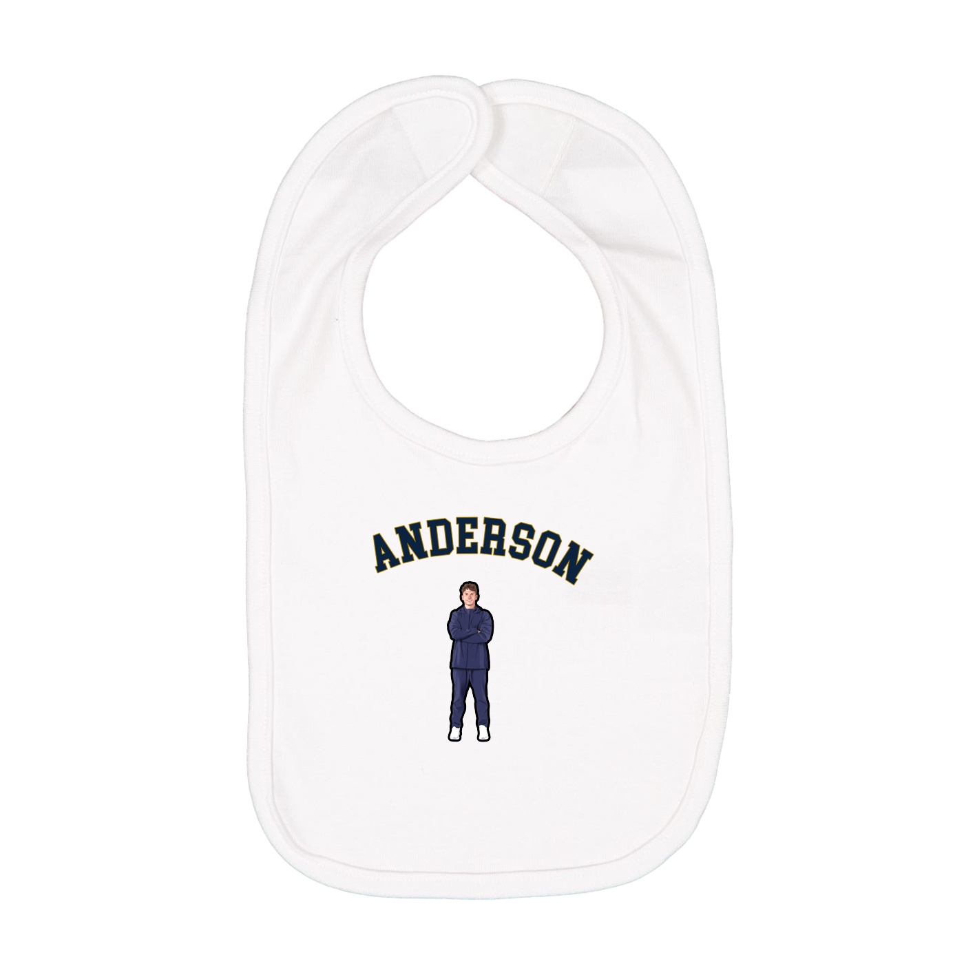 Infant Bib — Shirsey Arch in White