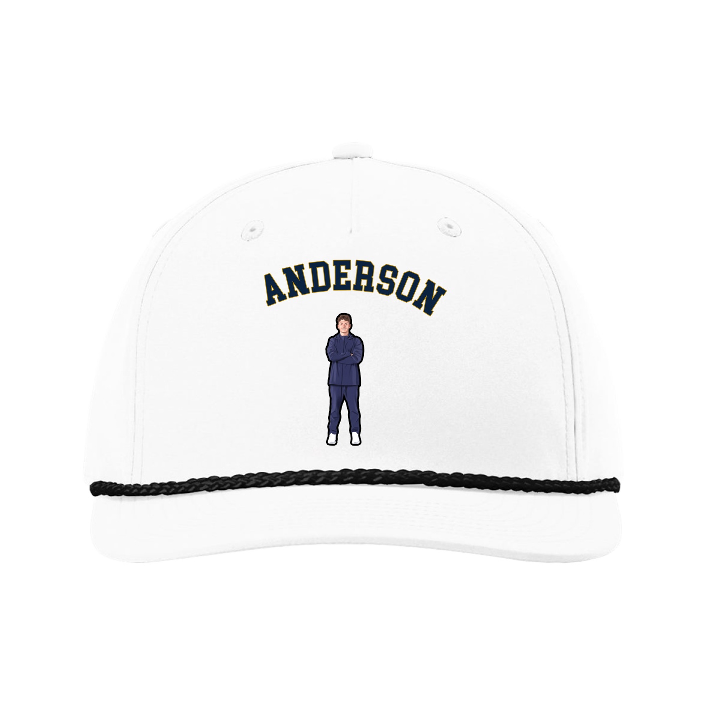 Five-Panel Classic Rope Cap — Shirsey Arch in White