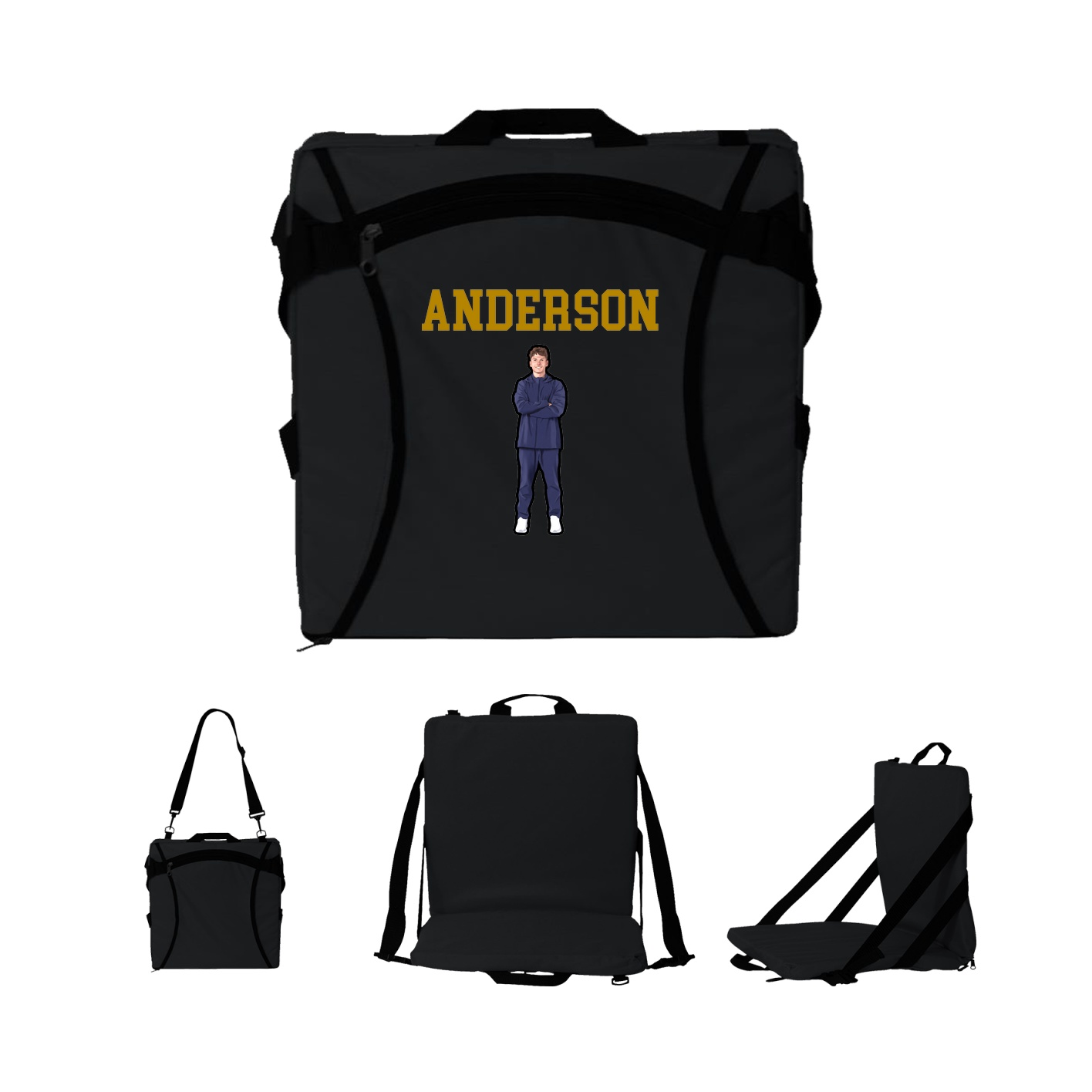 Folding Stadium Seat — Shirsey in Black