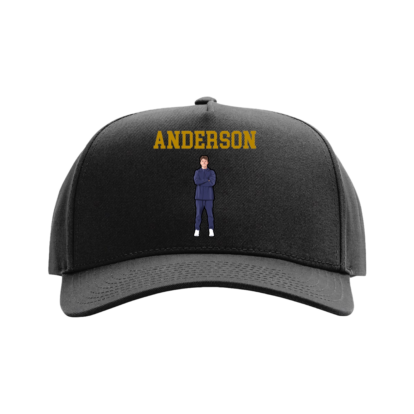 Full Fabric Five-Panel Champ Cap — Shirsey in Black