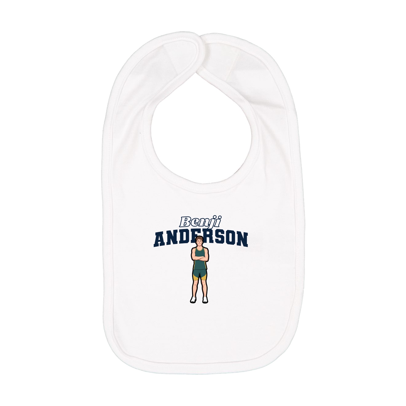 Infant Bib — Name Arch in White