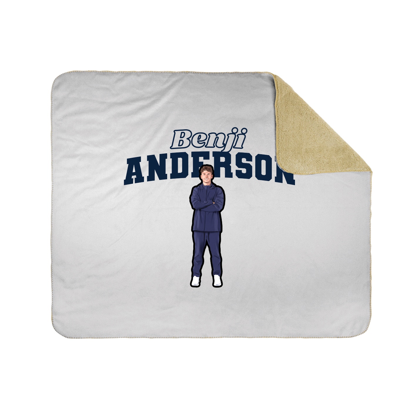 Throw Blanket — Name Arch in White