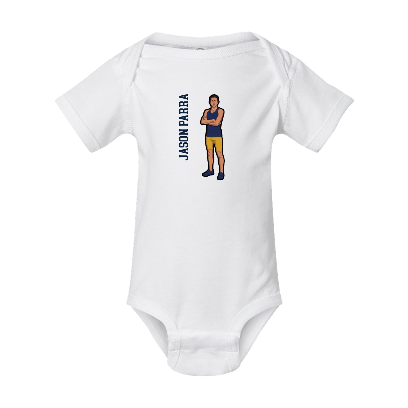 Baby Onesie — Name Vertical in White
