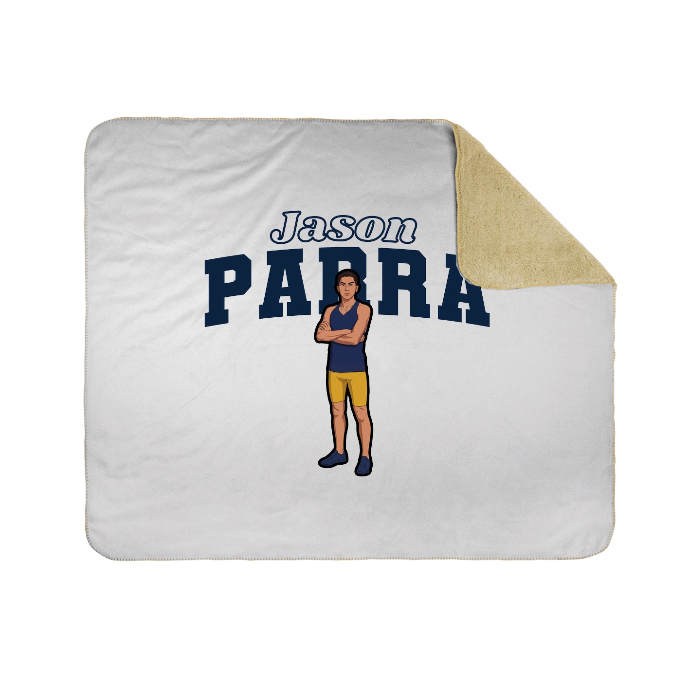 Throw Blanket — Name Arch in White
