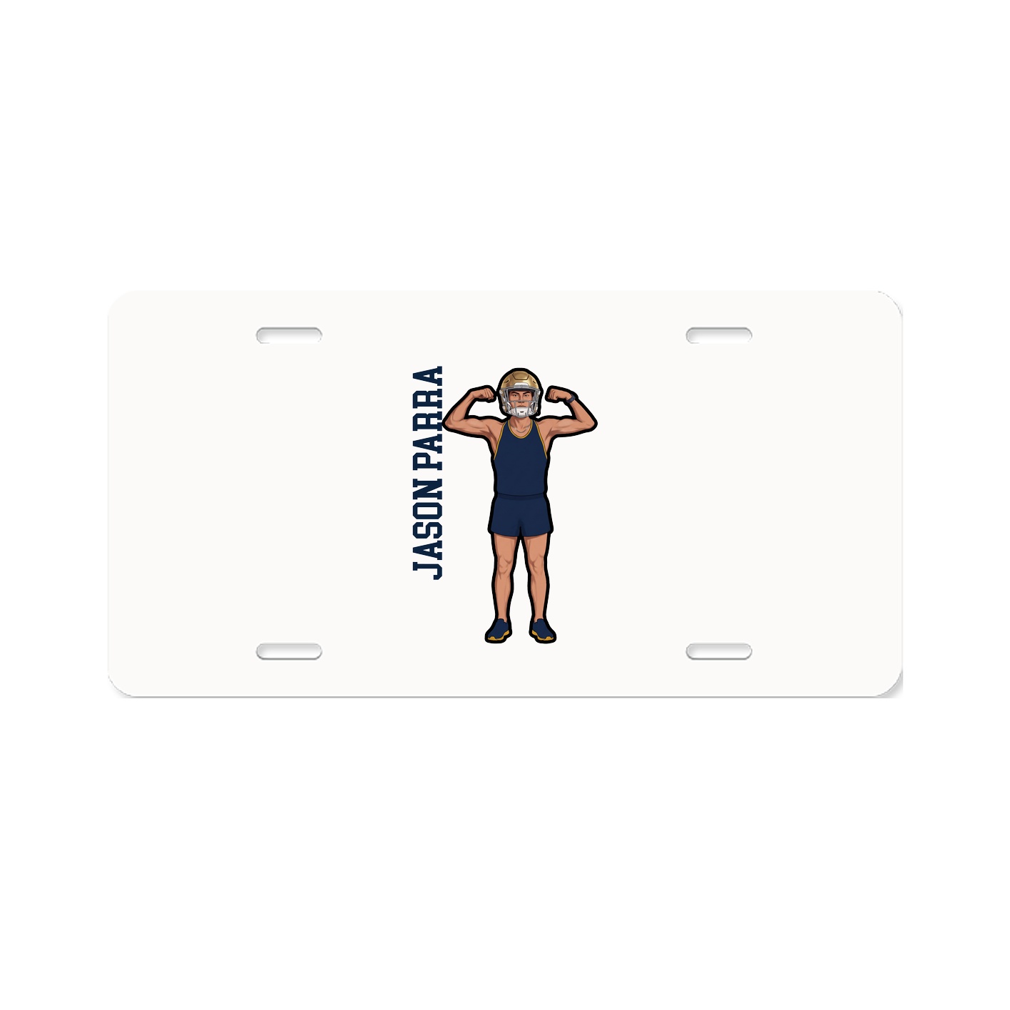 License Plate — Name Vertical in Classic